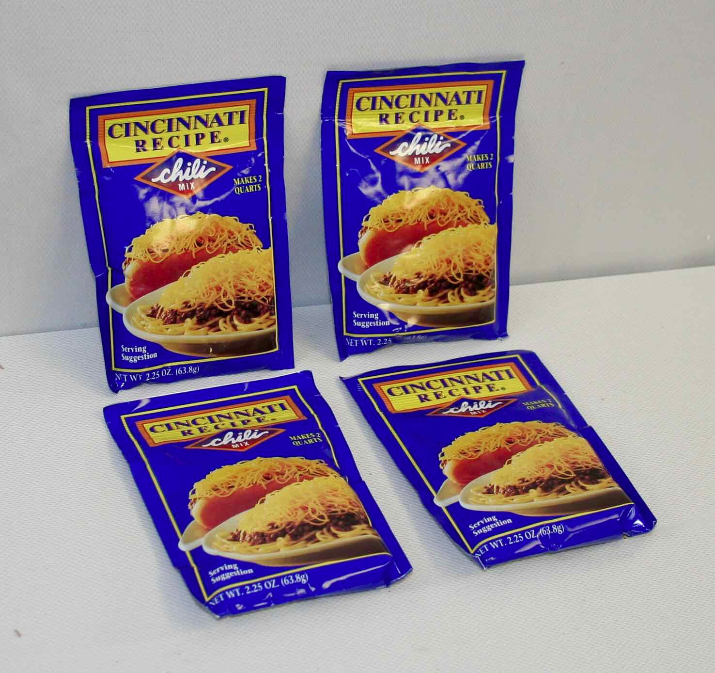 4X Cincinnati Recipe Chili Seasoning Mix 2.25 oz (each pack makes 2 quarts)