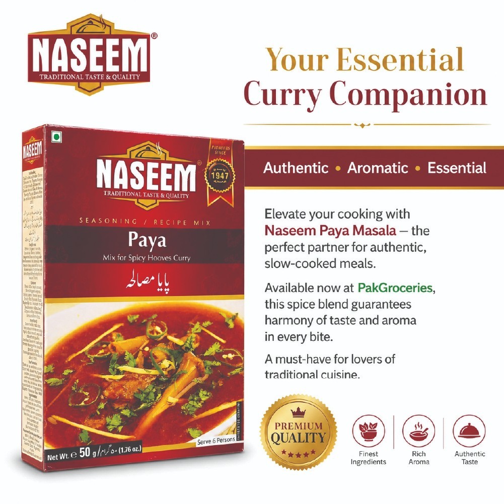 Pack of 12 Naseem Paya Masala 50g Traditional Pakistani Trotter Curry Masala