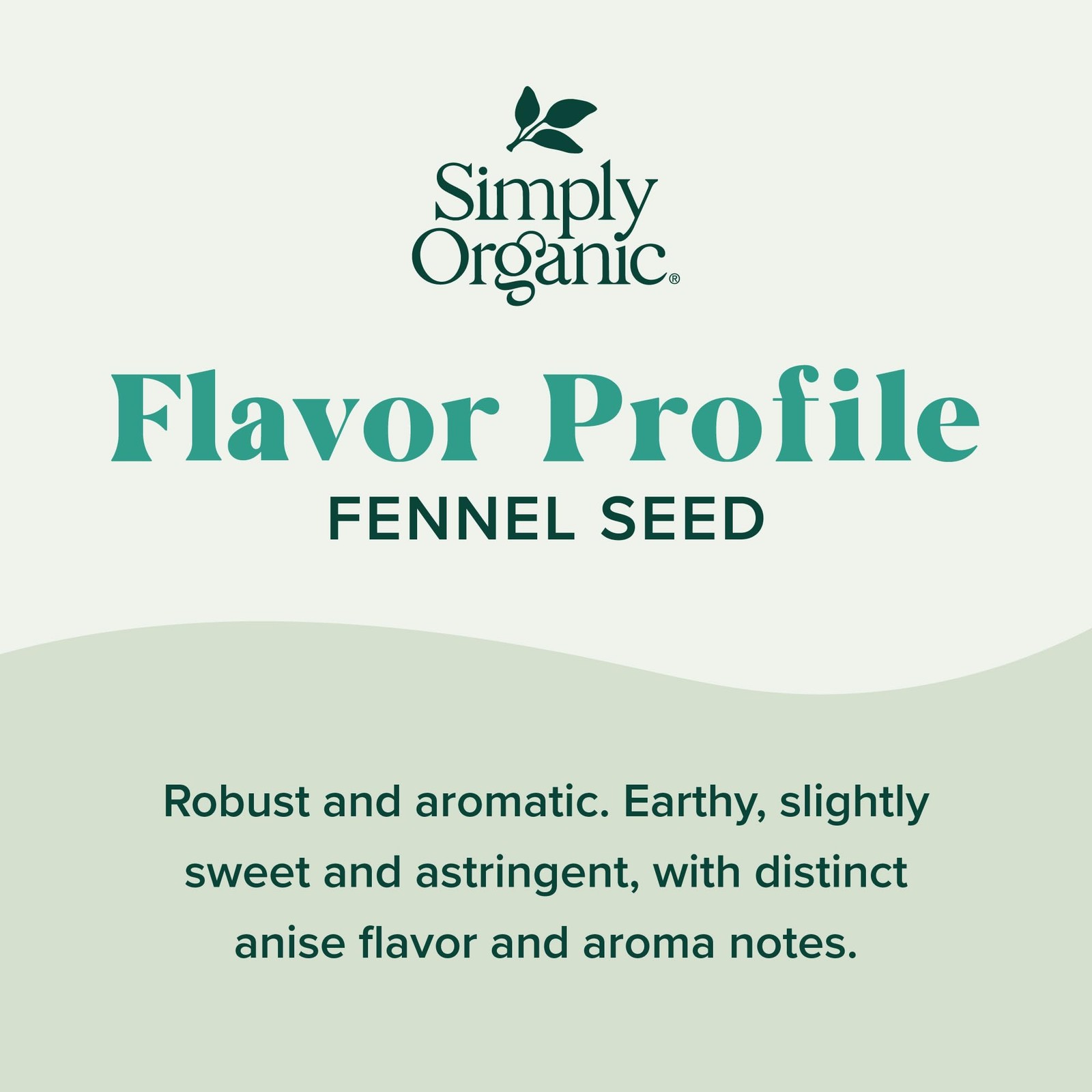 Simply Organic Whole Fennel Seed, 1,90 oz, Mild Sweet Flavor, Aromatic,