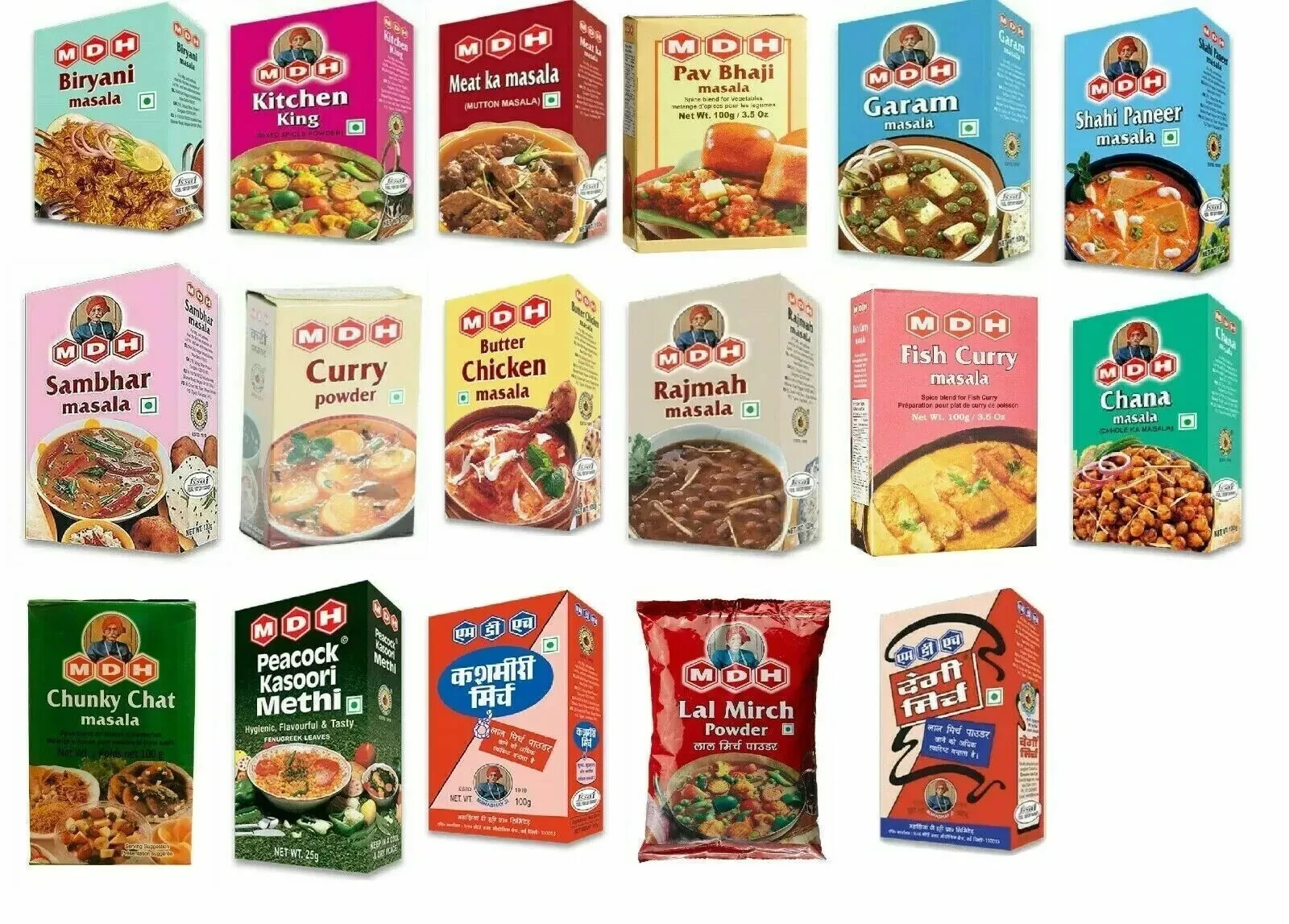 MDH REAL Indian Spices Masala SPICES FOR INDIAN RECIPES 100gm HOME MADE TASTE