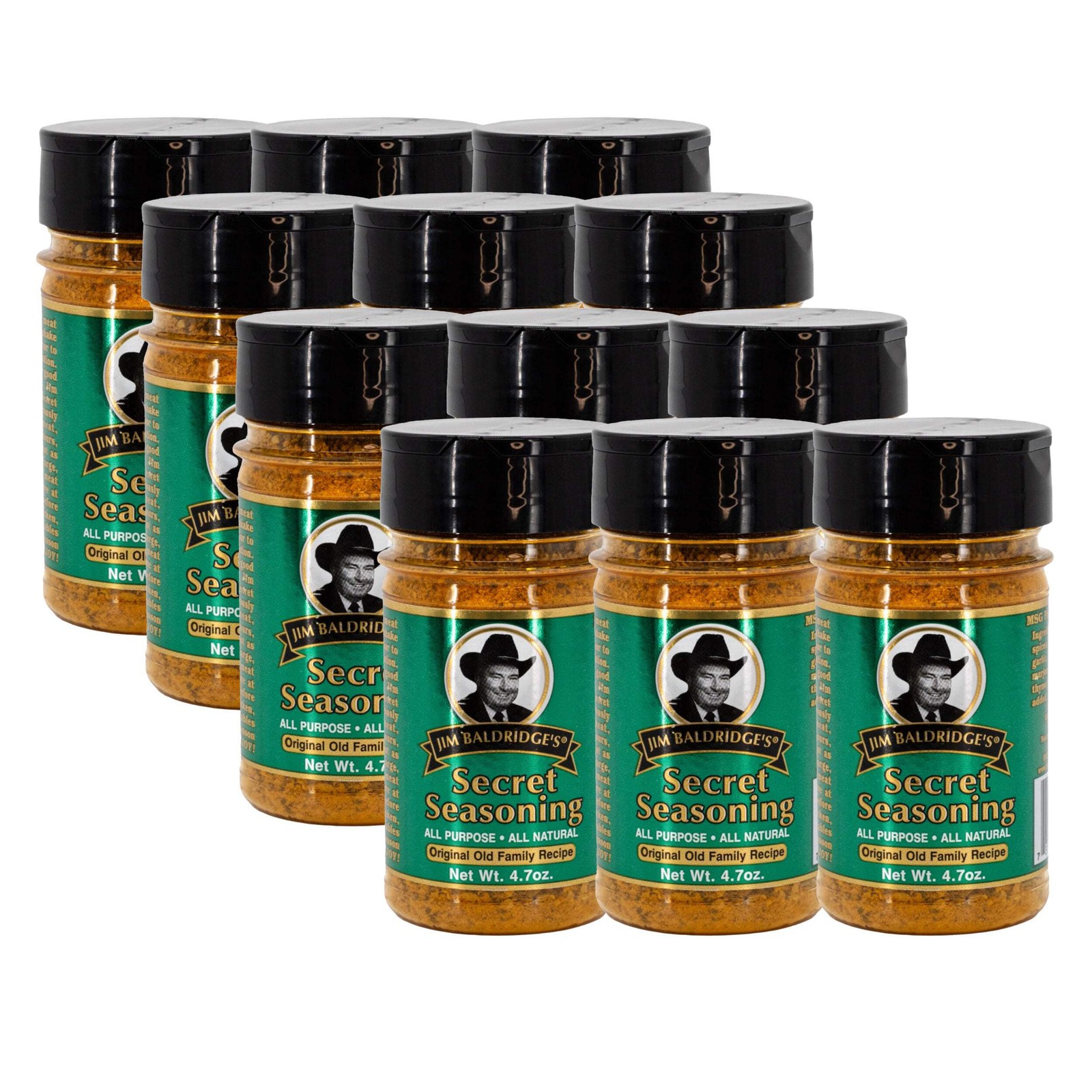 Jim Baldridge Secret Seasoning | Pack of 12 | 4.7 oz | Gluten Free | Baldridge F