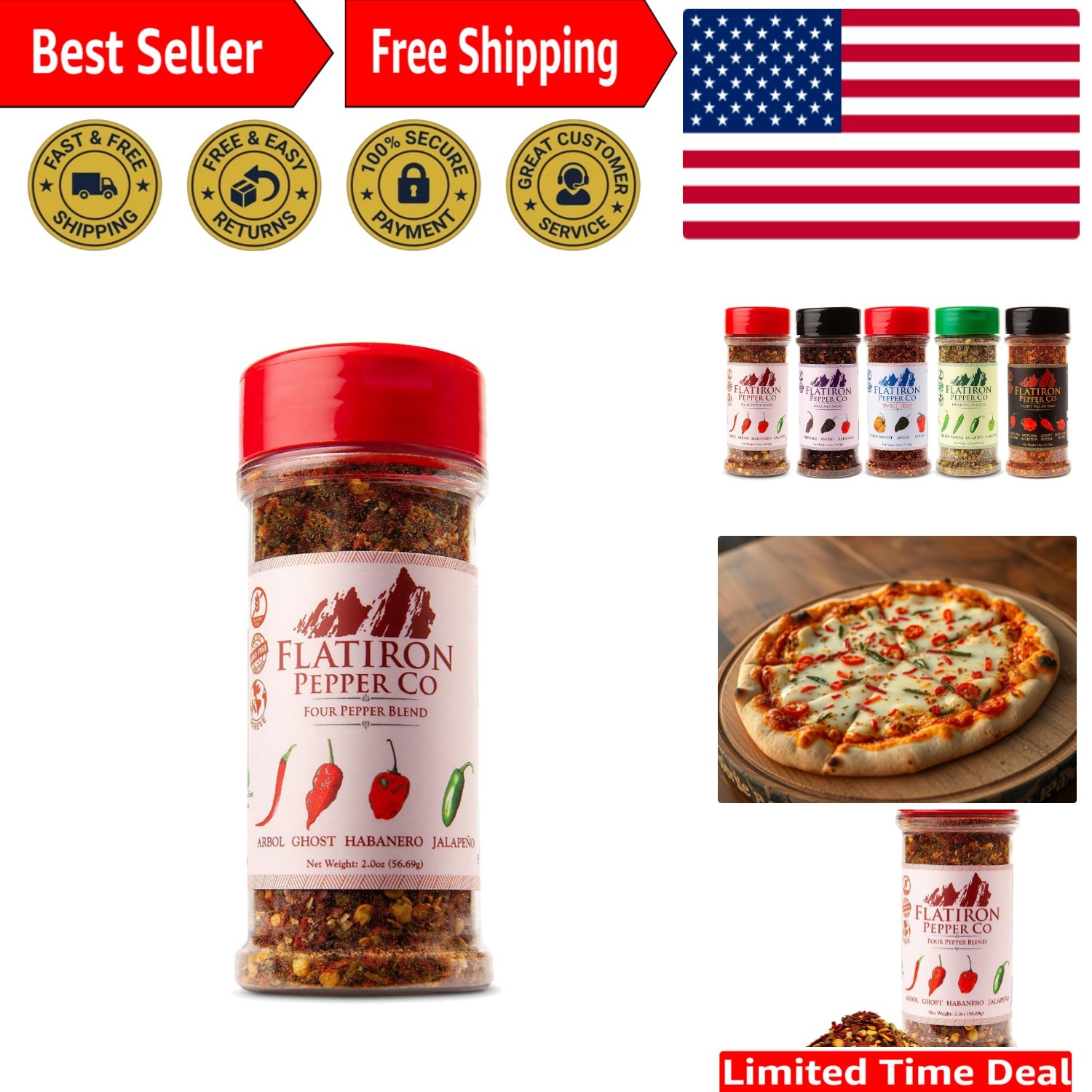 Transform Your Dishes with 1.8 oz Four Pepper Blend | Paleo & Non-GMO