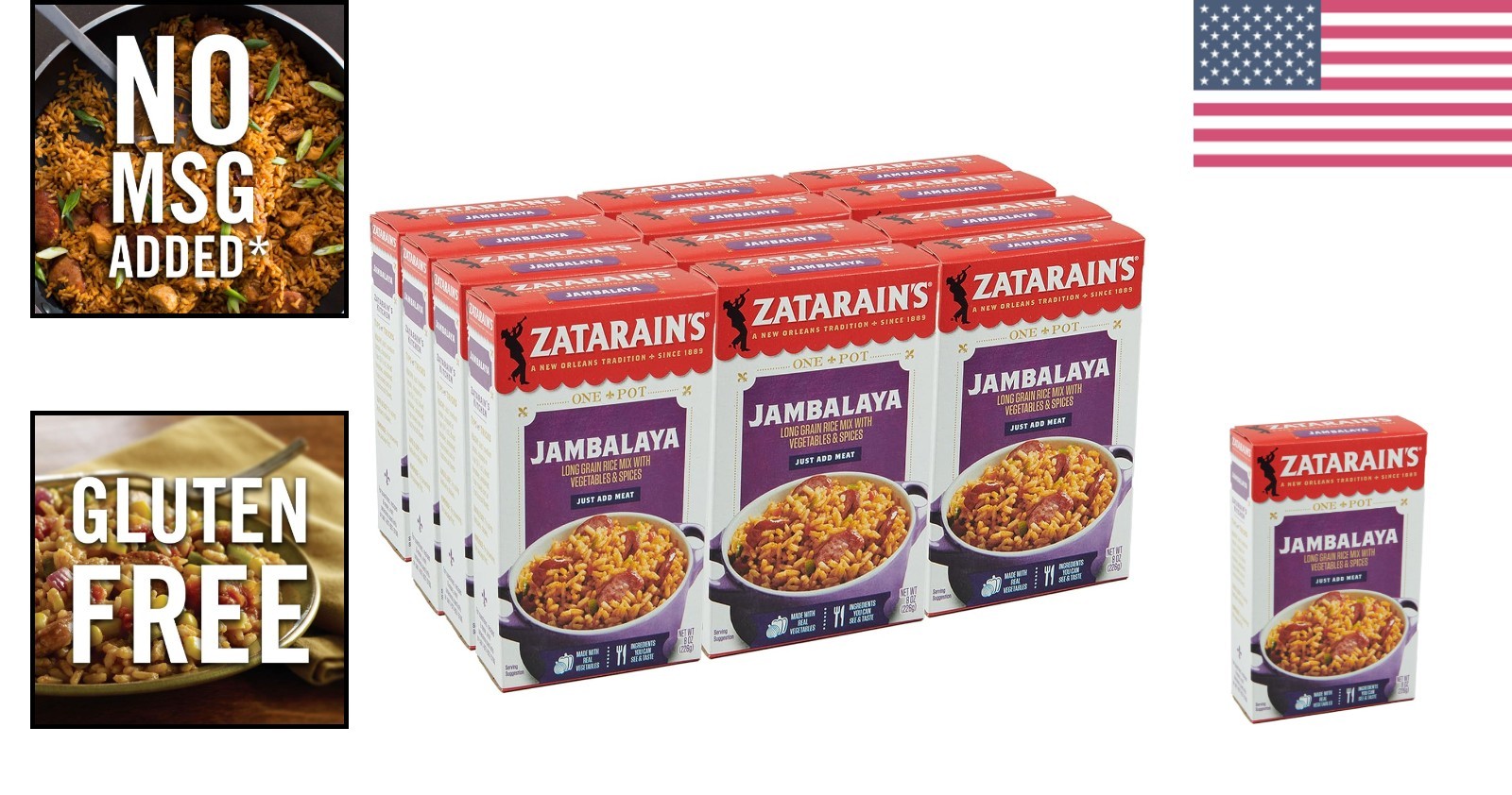 Zatarain’s Creole Jambalaya Rice Mix – 12 Packs of 8 oz for Family Feasts