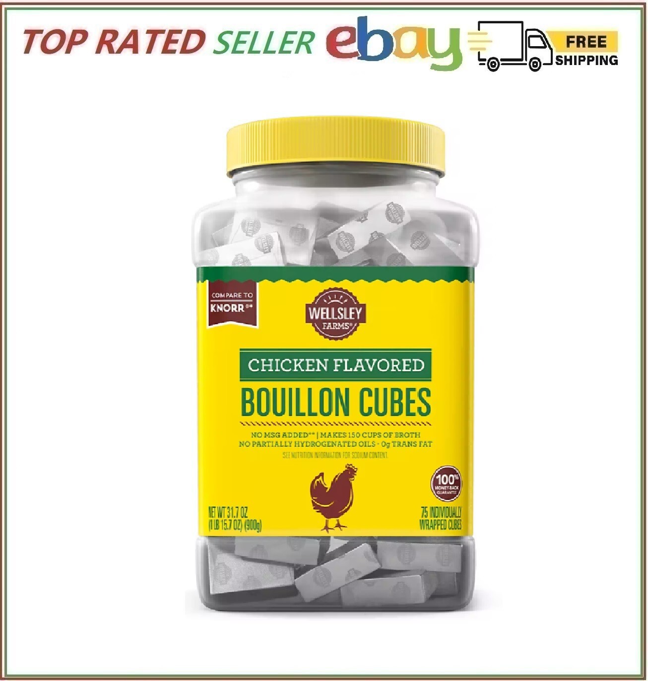 Wellsley Farms Chicken Flavored Bouillon Cubes, 75 ct.(NO SHIP TO CA)