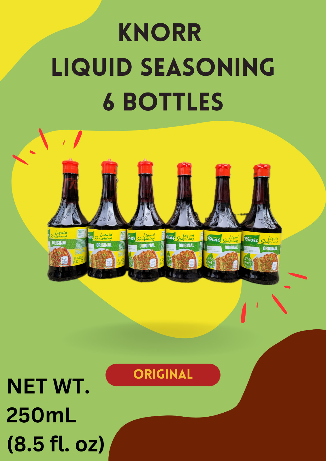 Knorr Liquid Seasoning Original 250 ML ( 6 bottles ) – exp. feb 12, 2027