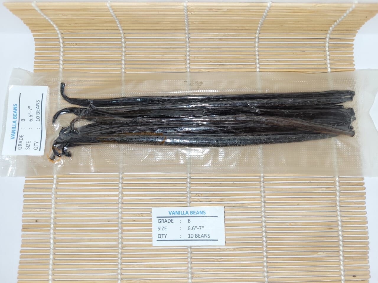 Vanilla Beans Planifolia from Papua New Guinea – Grade B – 10 Beans (6.6-7”)