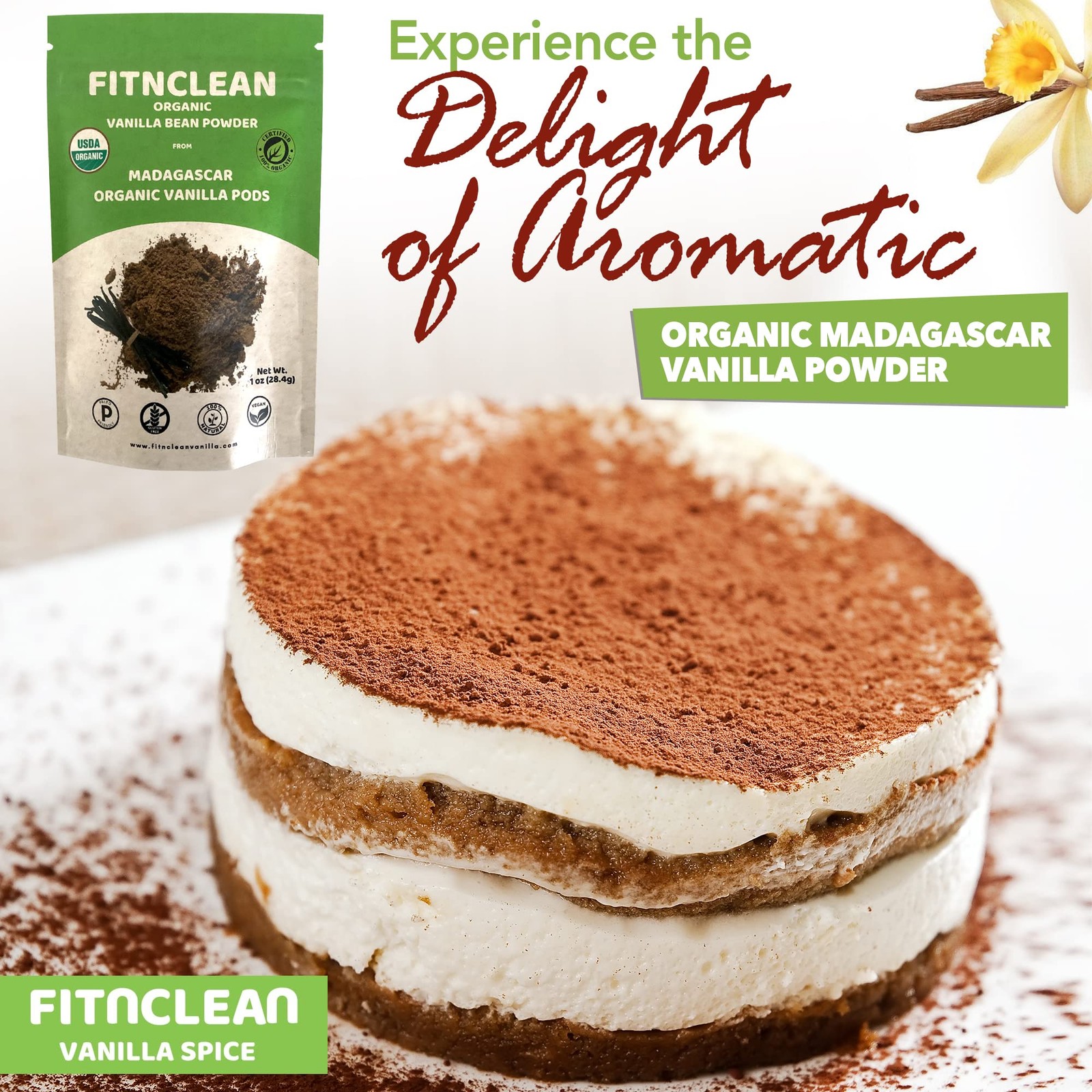 1oz Organic Madagascar Vanilla Bean Powder. Certified USDA Organic. Ground wh…
