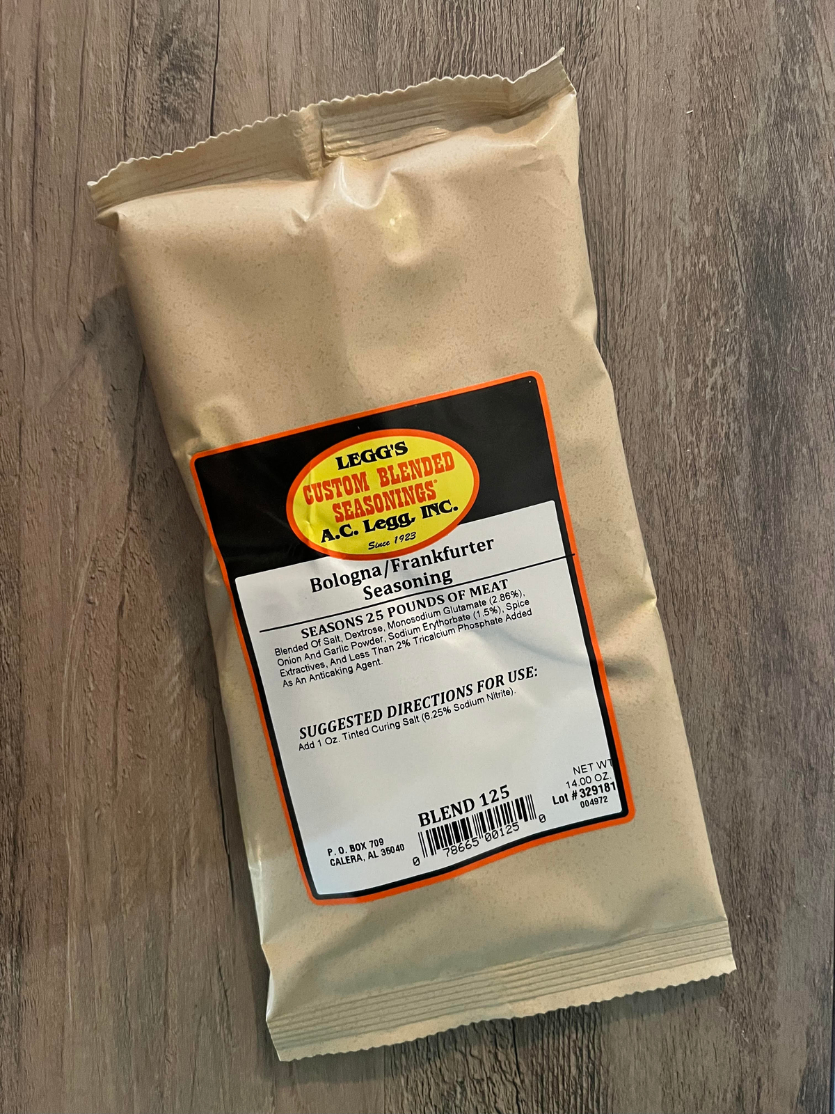 AC Legg’s Bologna / Frank Seasoning Blend 125 – 14 oz Seasons 25 lbs of Meat
