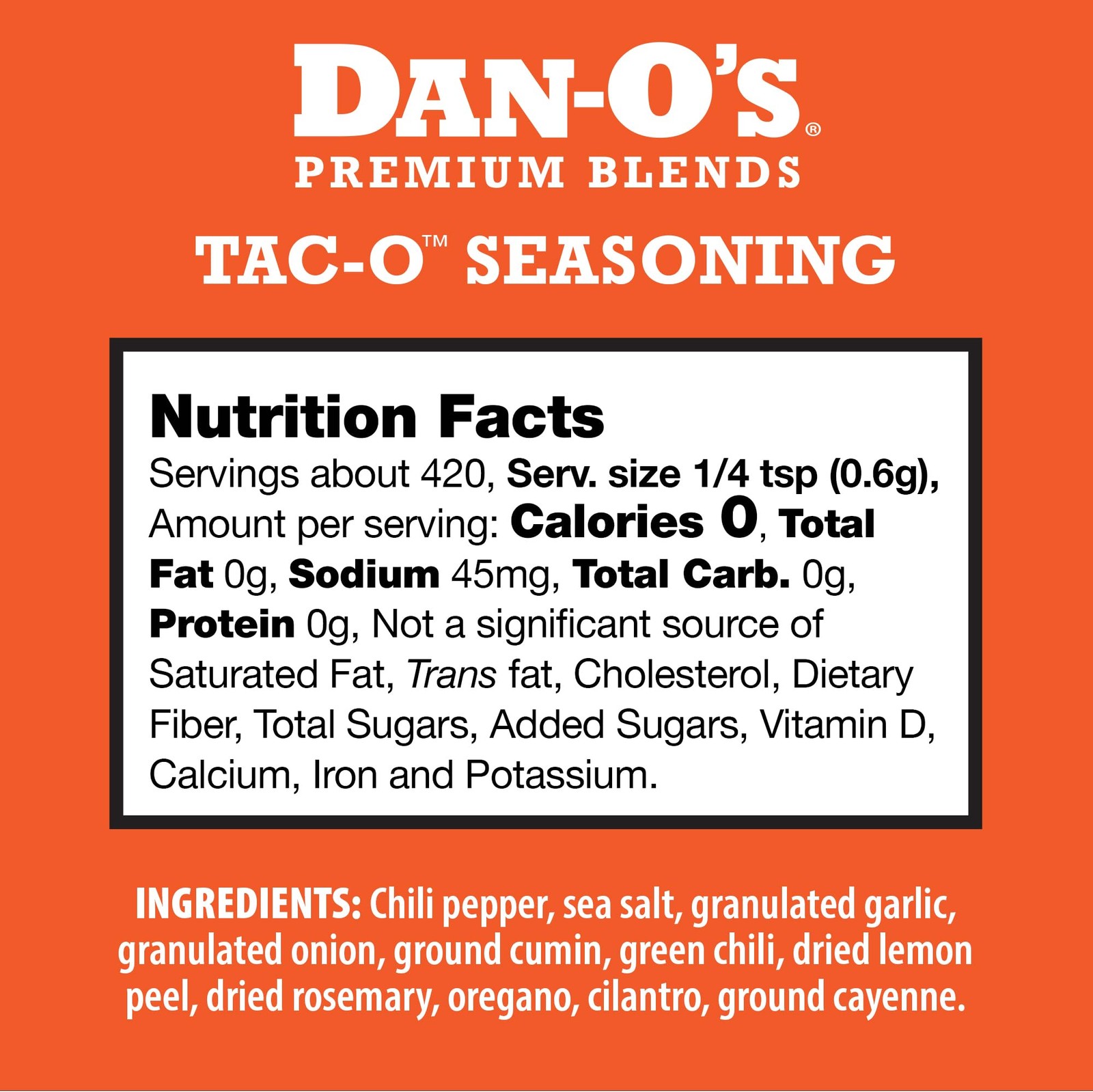 Dan-O’s Tac-O Seasoning, 8.9 oz Bottle, All Purpose Ounce (Pack of 1)
