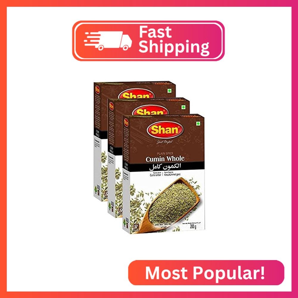 Shan Cumin Whole 7.05 oz (200g) – No Preservative and Artificial Food Colour – A