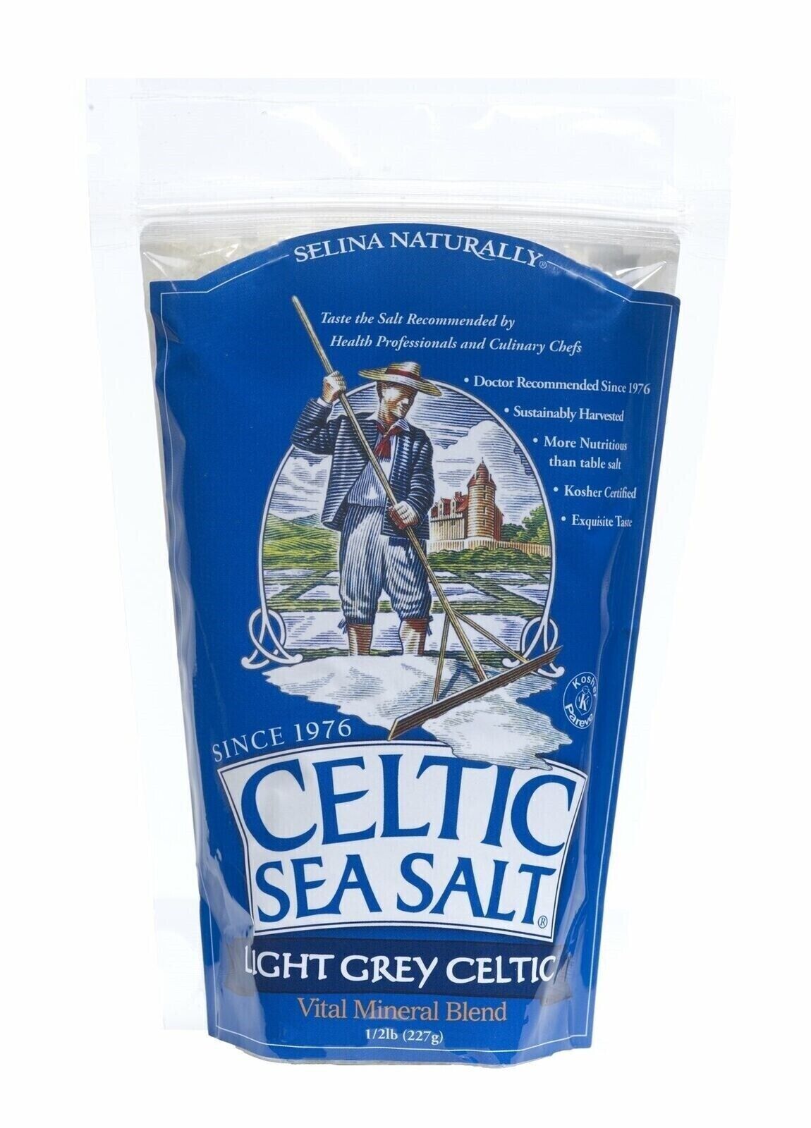 Light Grey Celtic Sea Salt 1/2lb Resealable Bag – VITAL MINERAL BLEND, Coarse