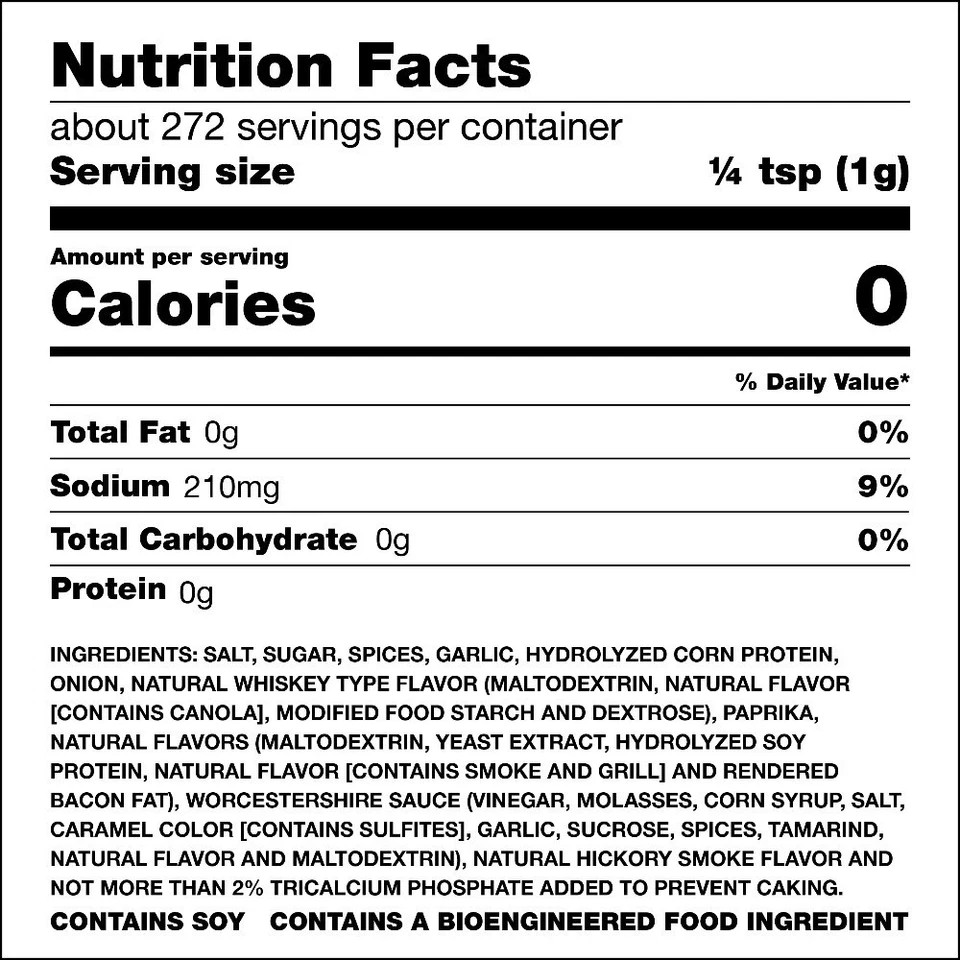 Whiskey Burger Seasoning Gluten-Free 9.6 oz Beef Patty Spice Blend