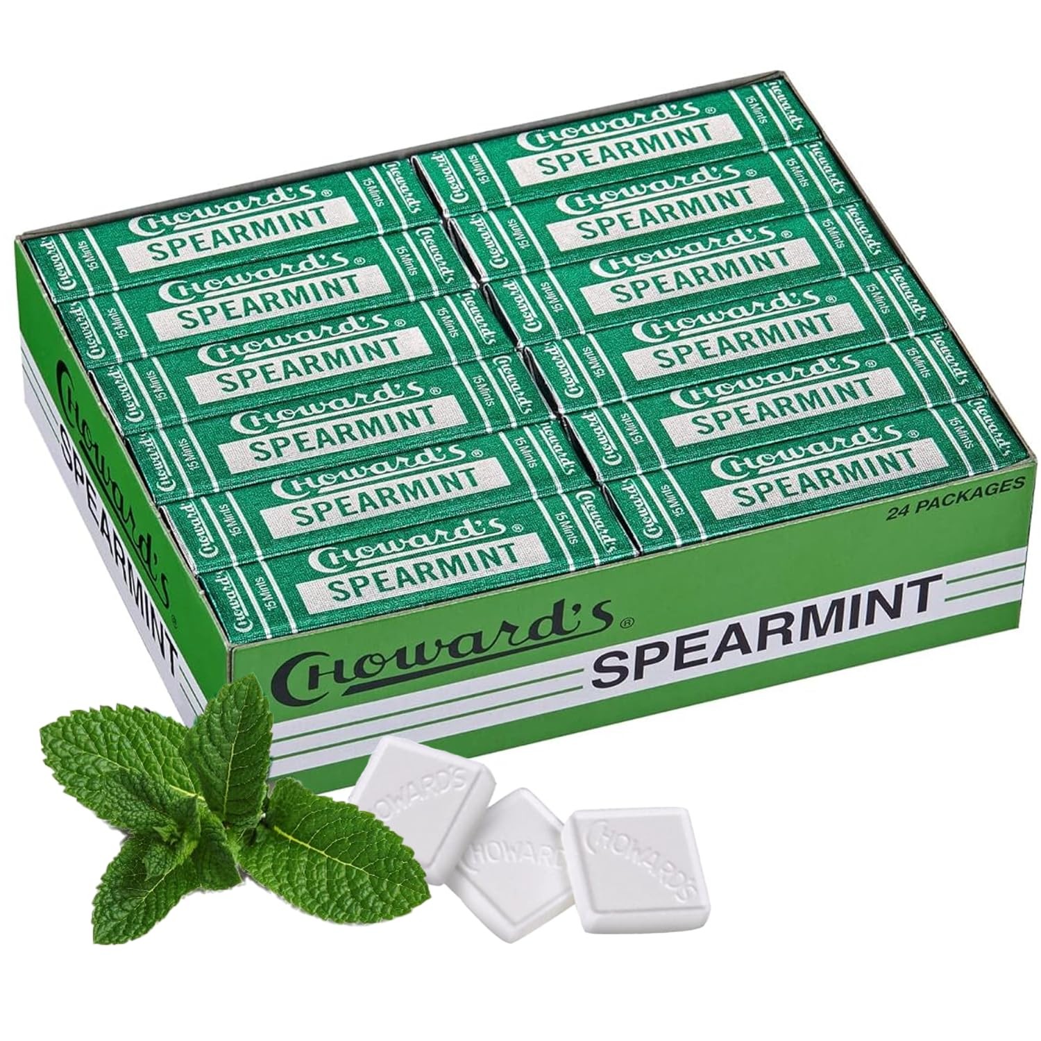 Choward’s Spearmint Unique Aromatic Flavors for 15 Count (Pack of 24)
