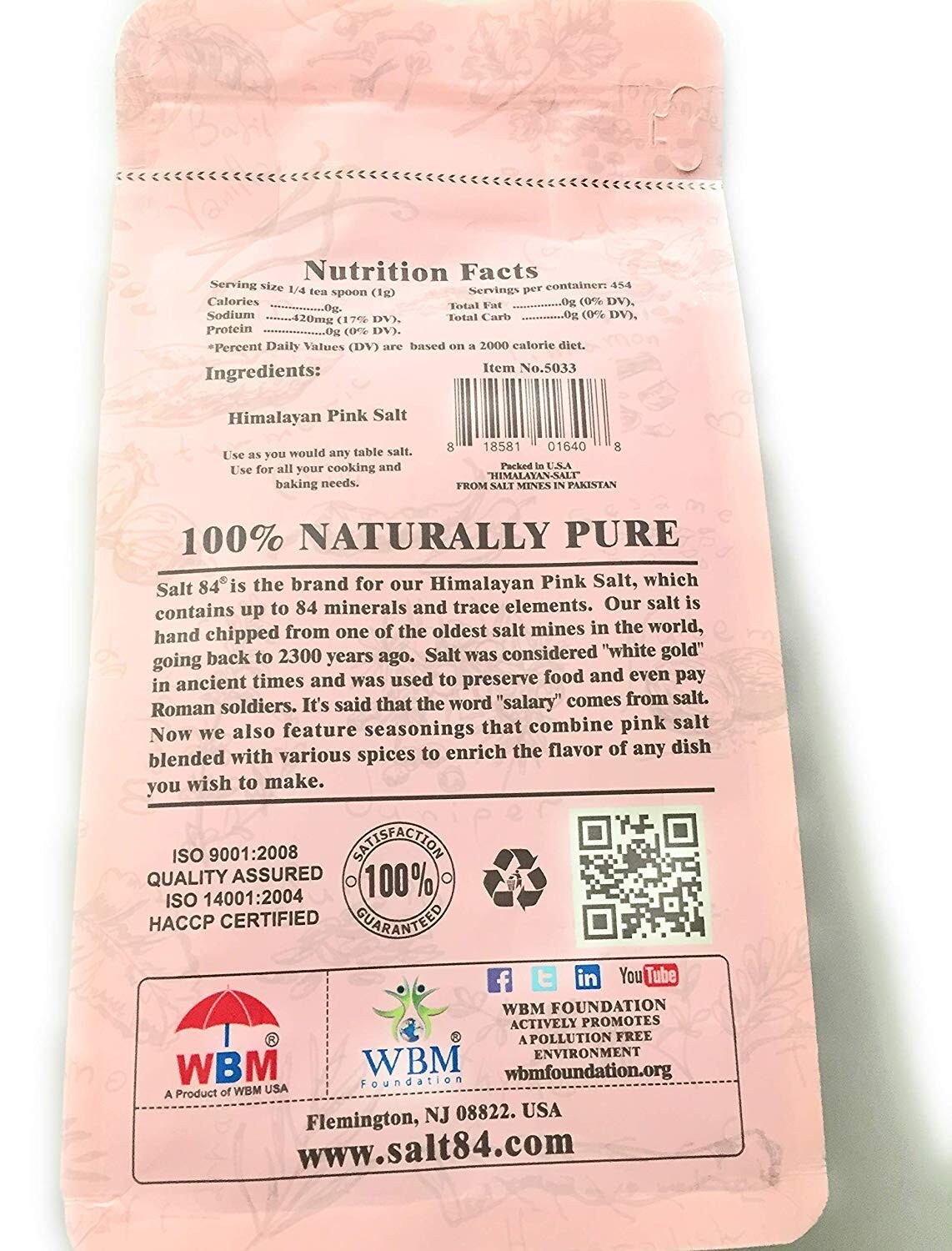 100% Natural Pink Salt from Himalayas – Fine Grain, 1 lb for Flavor & Wellness