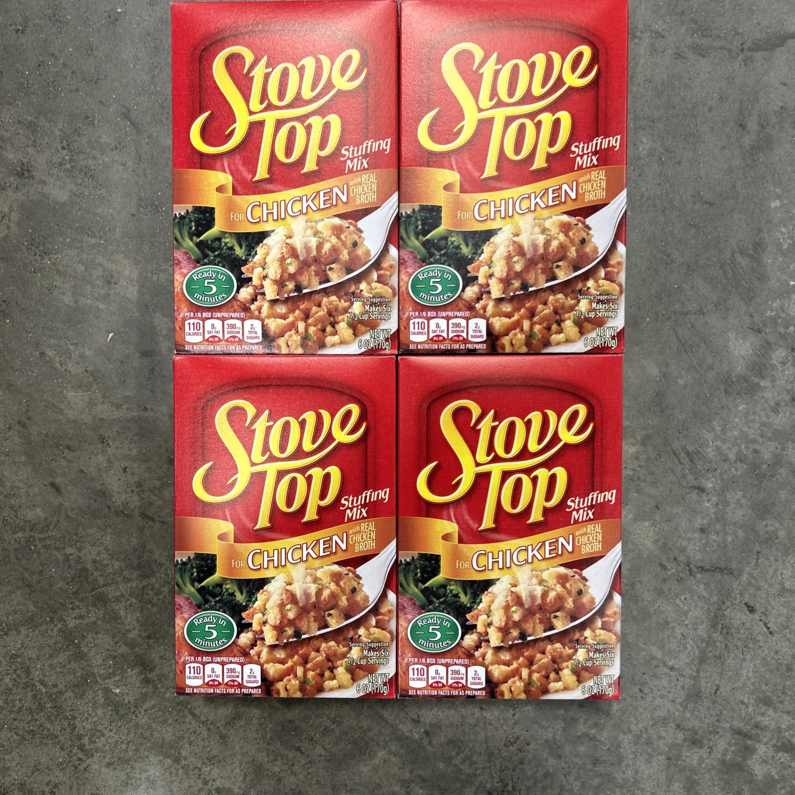 Chicken Flavored Stove Top Stuffing Mix Dinner Sides 6 Ounce (Pack of 4)