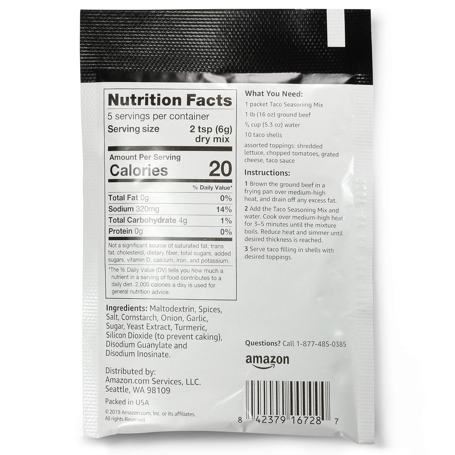 Happy Belly Taco Seasoning Mix for Tacos Burritos 4 Pack