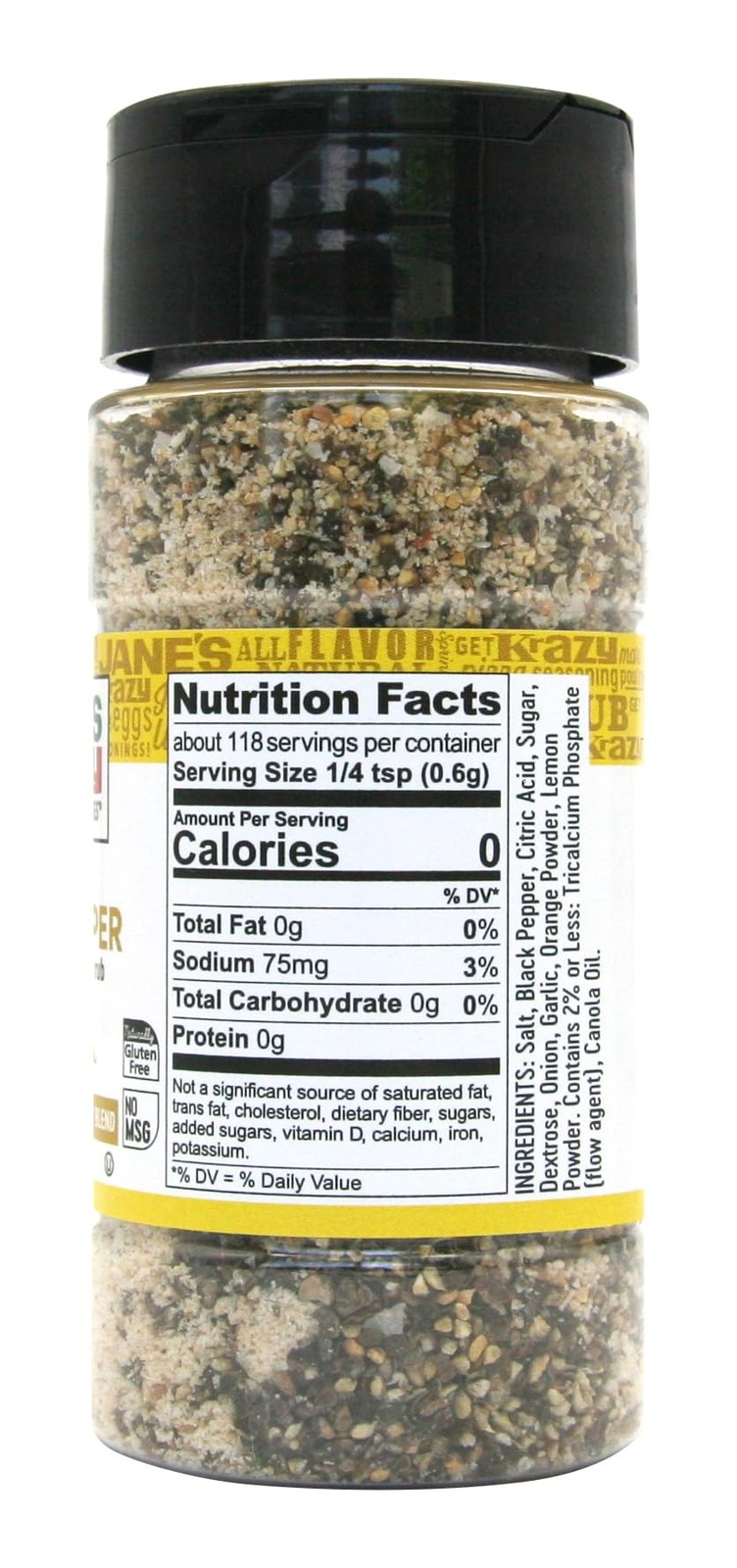 Jane’s Krazy Lemon Pepper Marinade & Seasoning – 2.5 oz Ounce (Pack of 1)