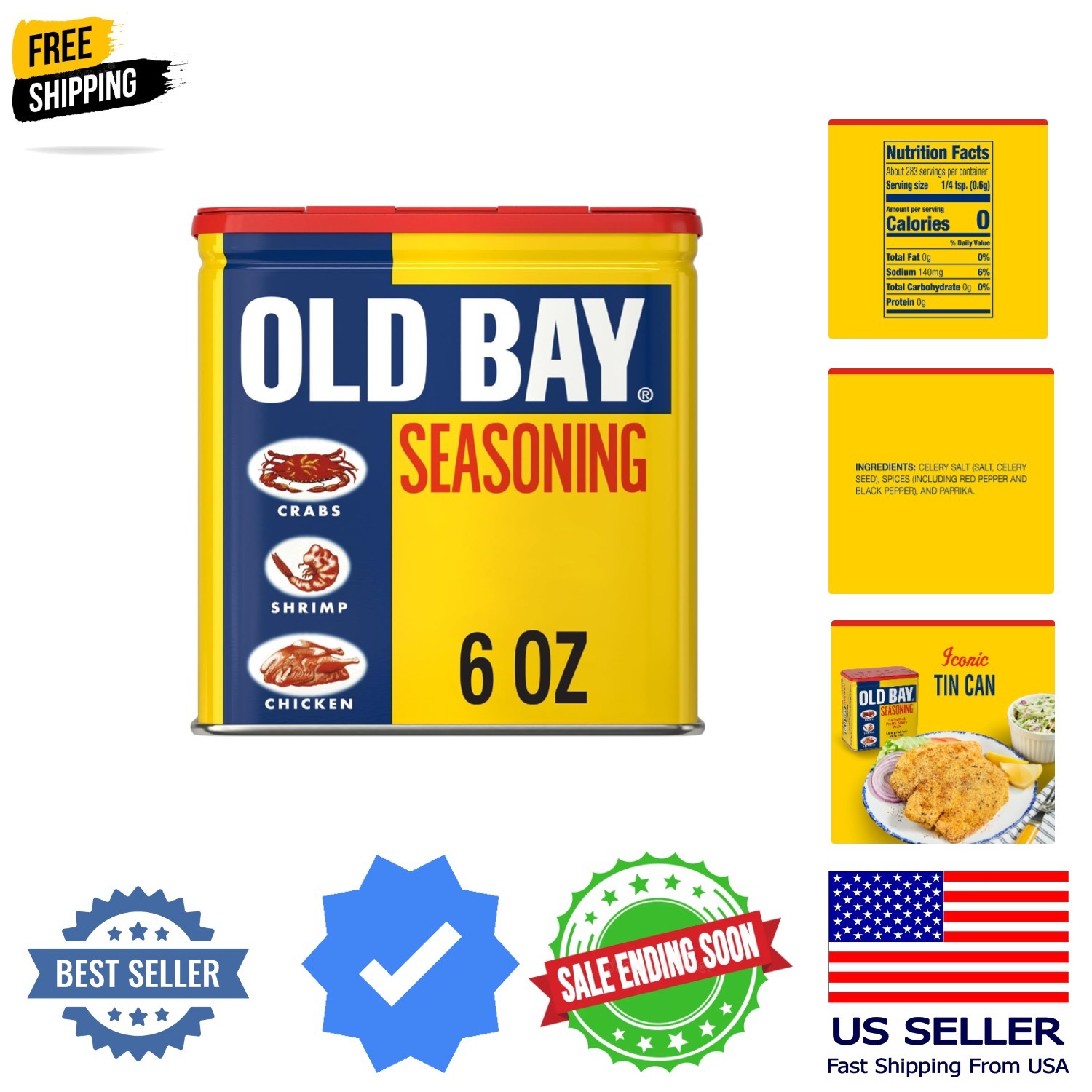Seasoning, Classic Seafood, Non GMO, Gluten Free, Unique Blend of 18 Herbs & …
