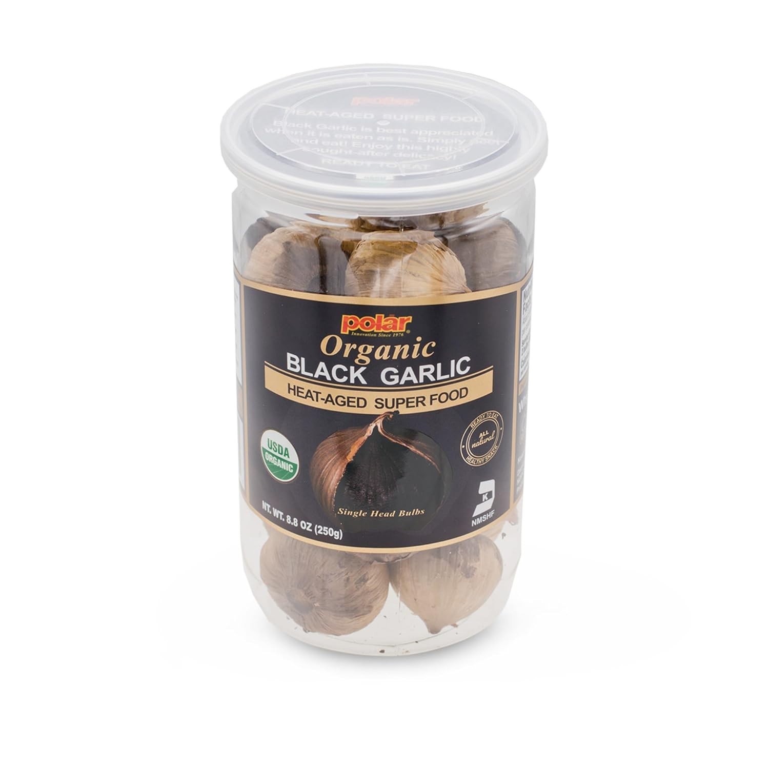 8.8oz Easy Peel Organic Black Garlic – Whole Bulbs, Ready to Eat Healthy Snack