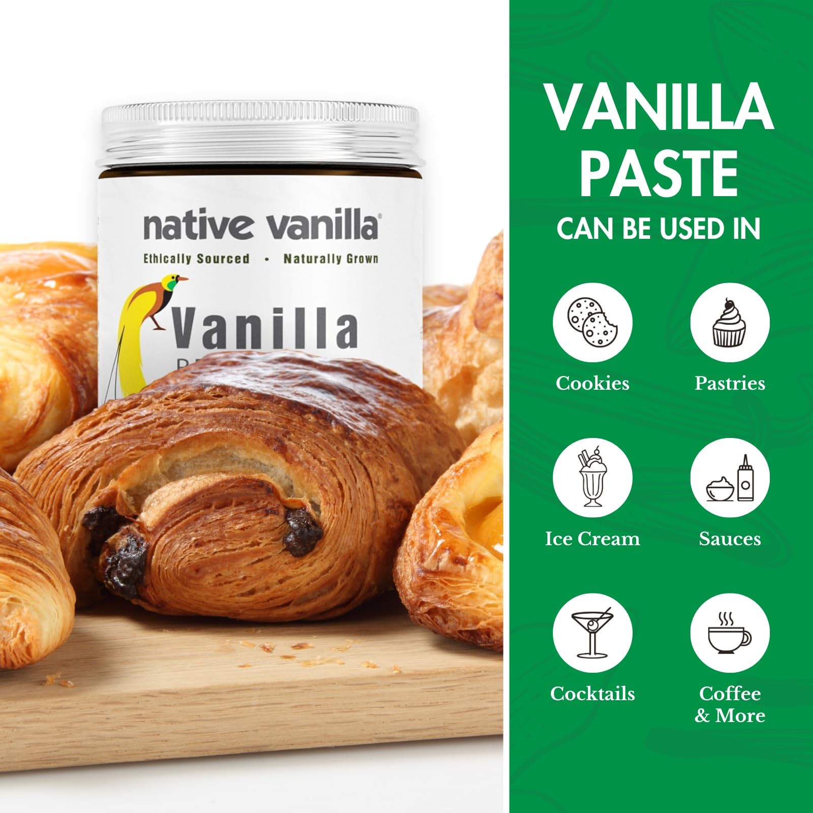 Vanilla Bean Paste – Native – All Natural Pure 4 Fl Oz (Pack of 1)