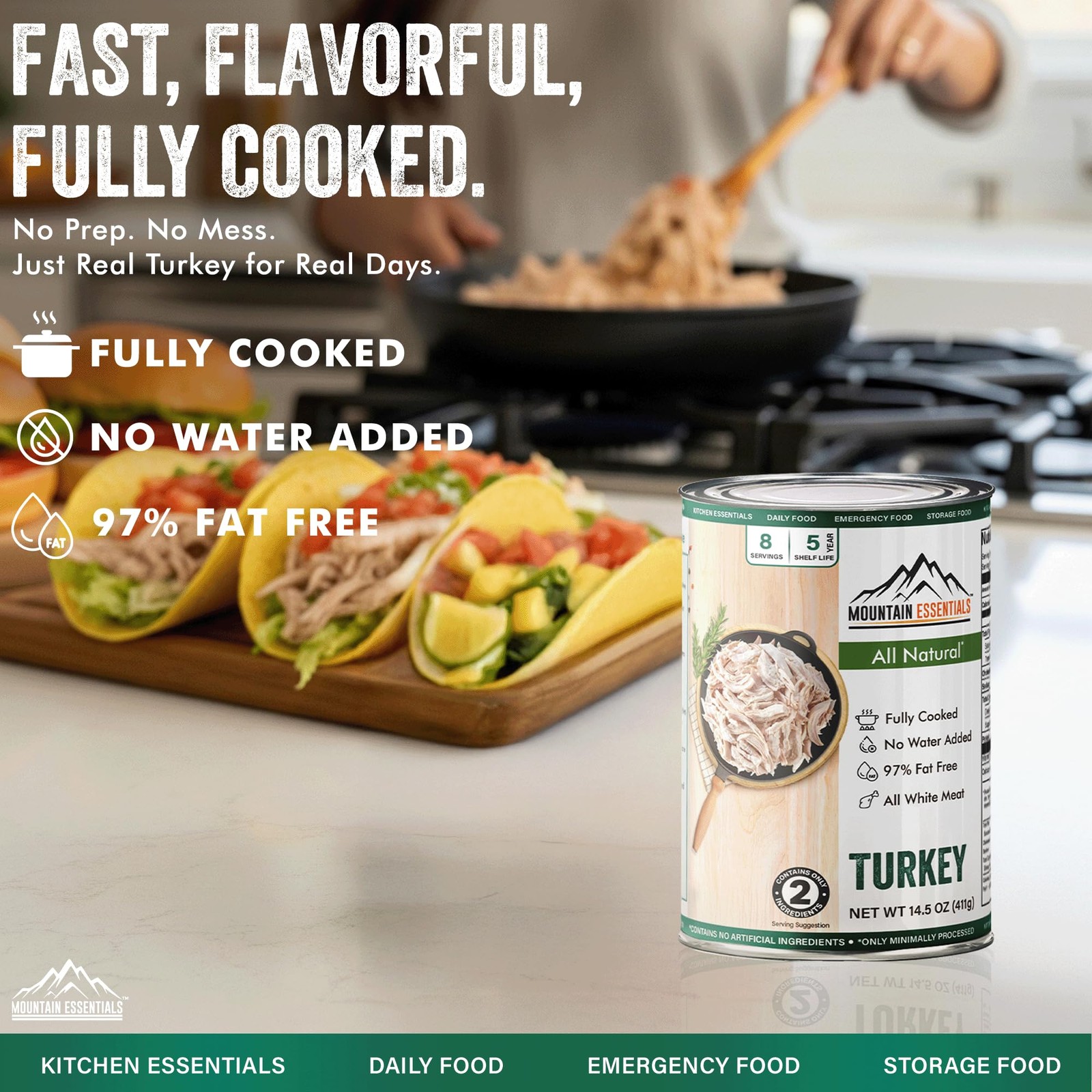 All Natural Canned Turkey 14.5 oz – 14g Protein per Serving (8 Servings per C…
