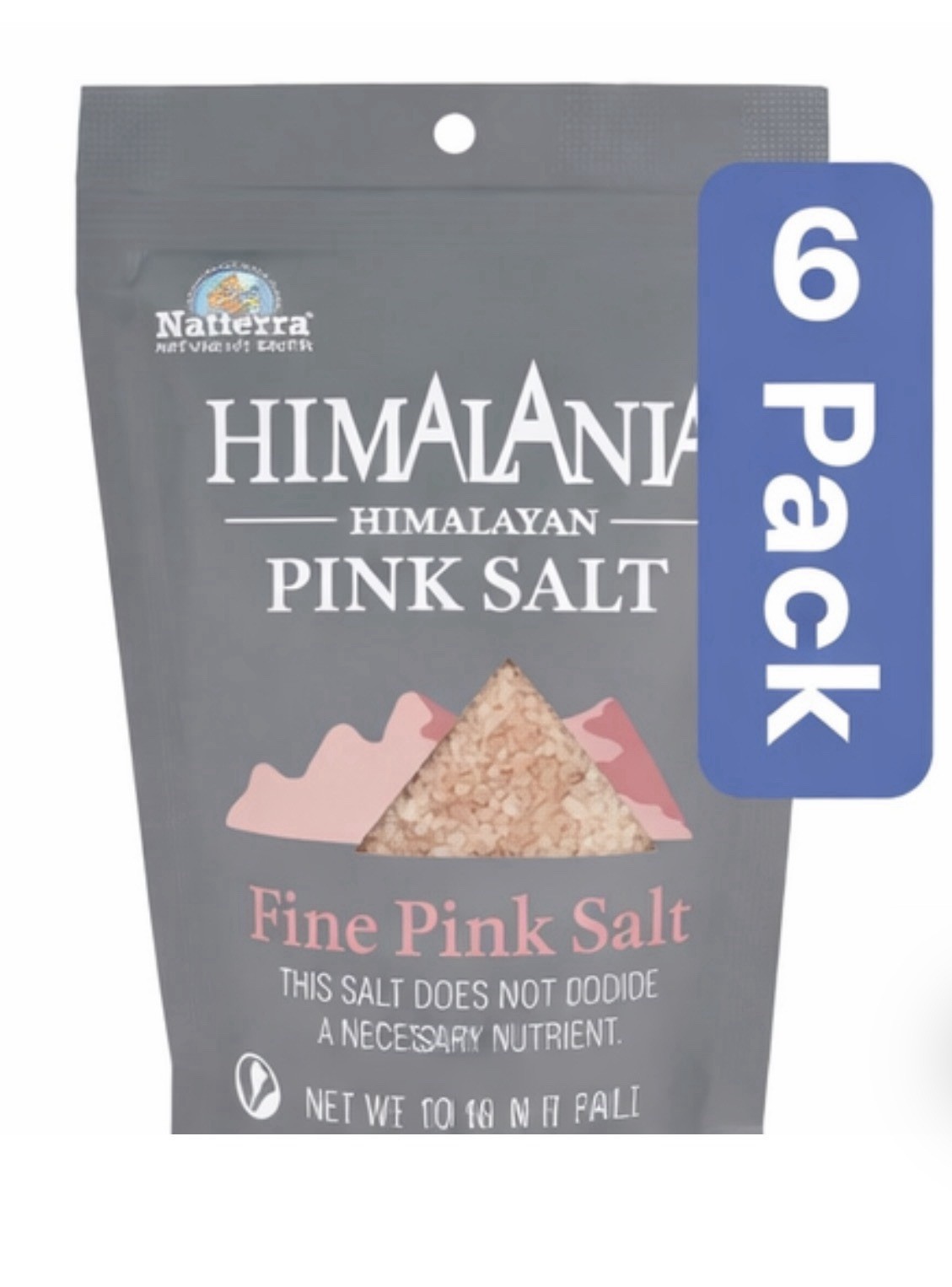 Natiierra Salt Pink Fine 26 Oz (Pack of 6 Exp 2035)