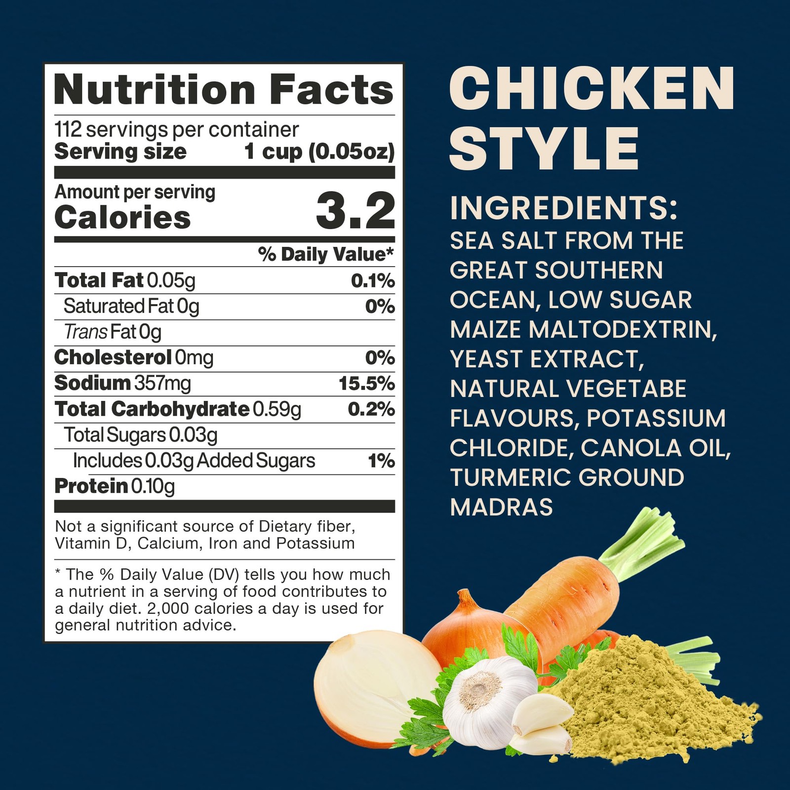 Chicken Style Bouillon Powder – Gluten-Free, Fat-Free, MSG-Free, Non-GMO – 168g