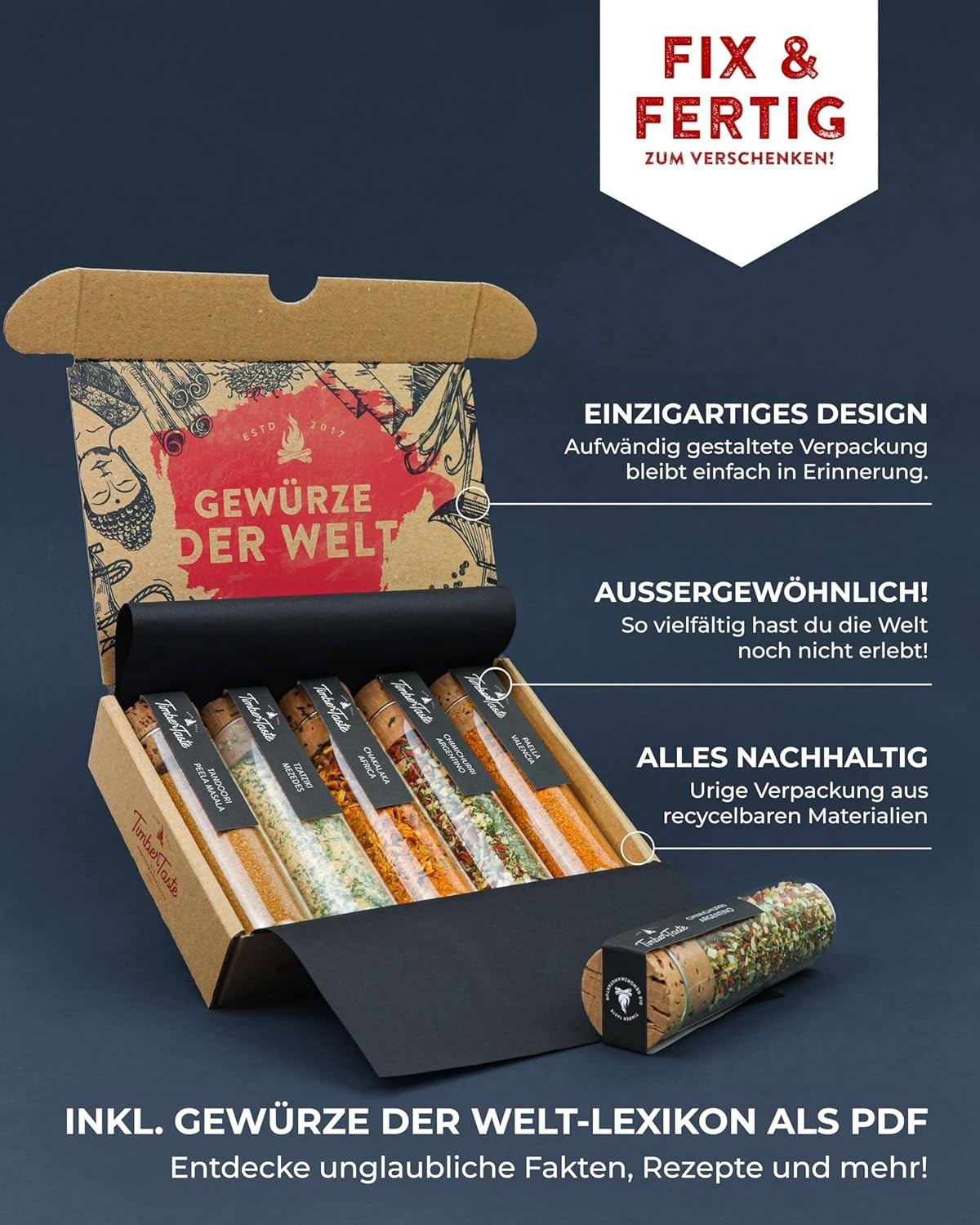 Elegant Spice Collection Gift Set – 5 Unique Blends for Flavor Enthusiasts