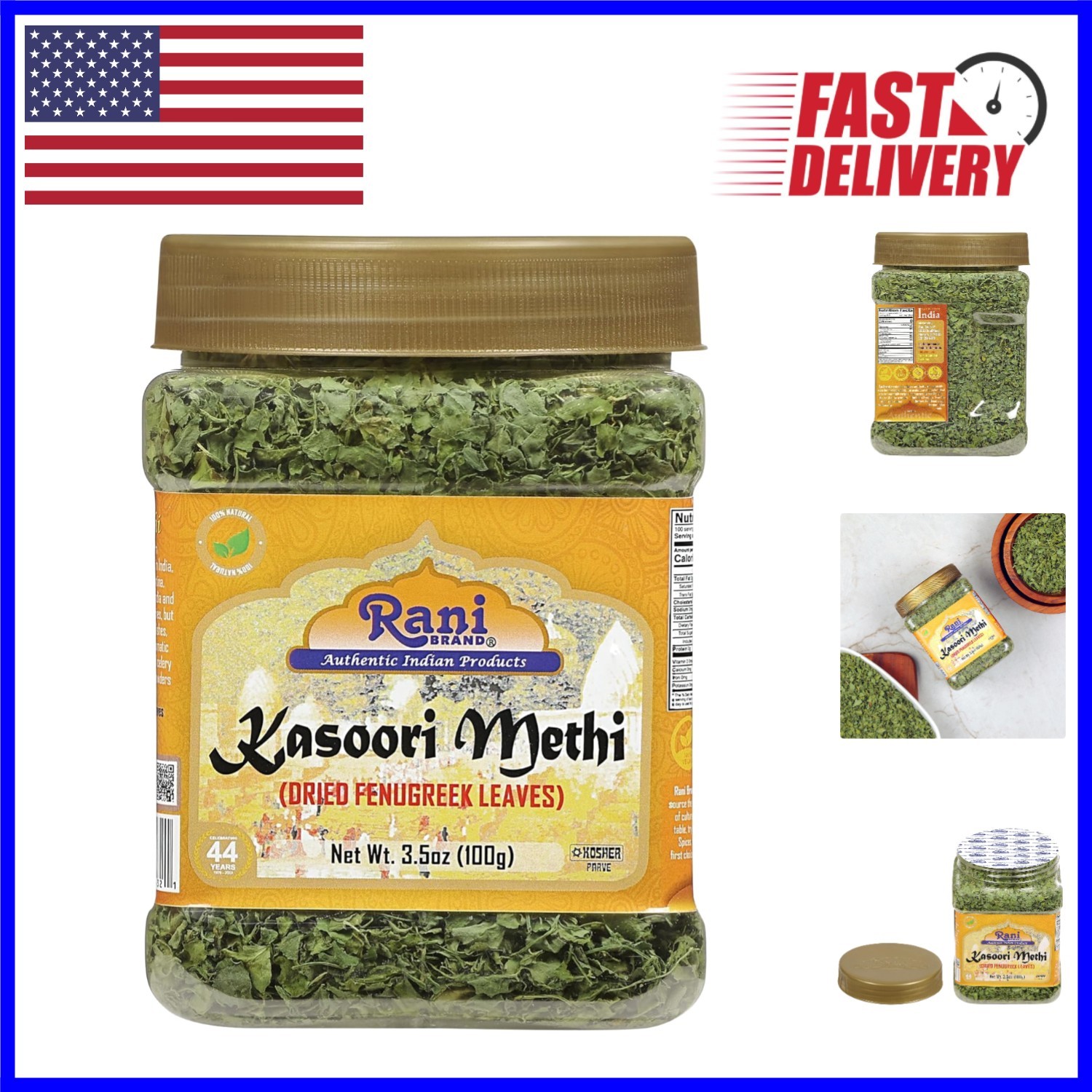 Authentic Indian Kasoori Methi 3.5oz Jar – & Gluten Friendly Spice