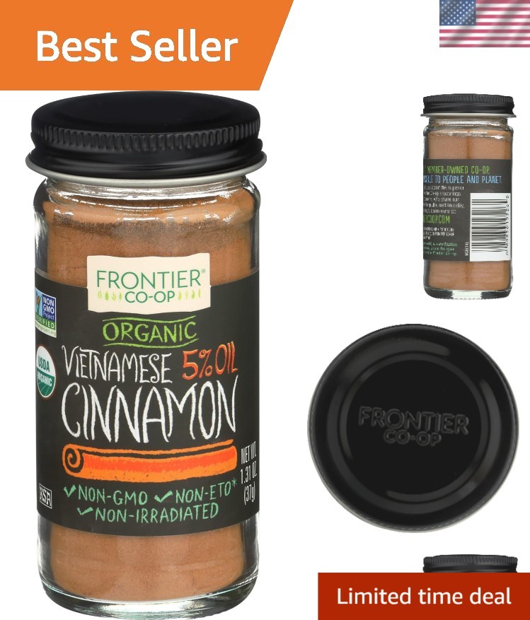 Organic Ground Vietnamese Cinnamon, 1.31 Ounce Bottle – Quality Spice