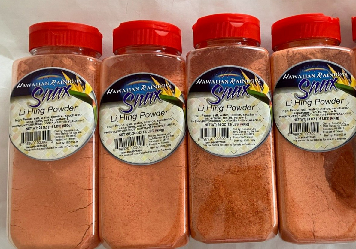 LI HING MUI POWDER 1.5 lb (4) HAWAIIAN RAINBOW SNAX Exp 9/30/2026