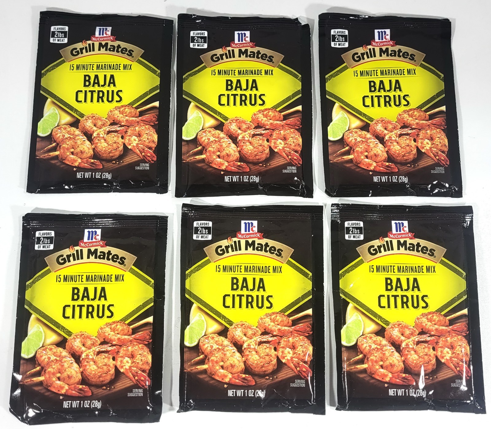 McCormick Grill Mates Baja Citrus 15 Minute Marinade Mix (6 Pack – 1.00 oz Each)