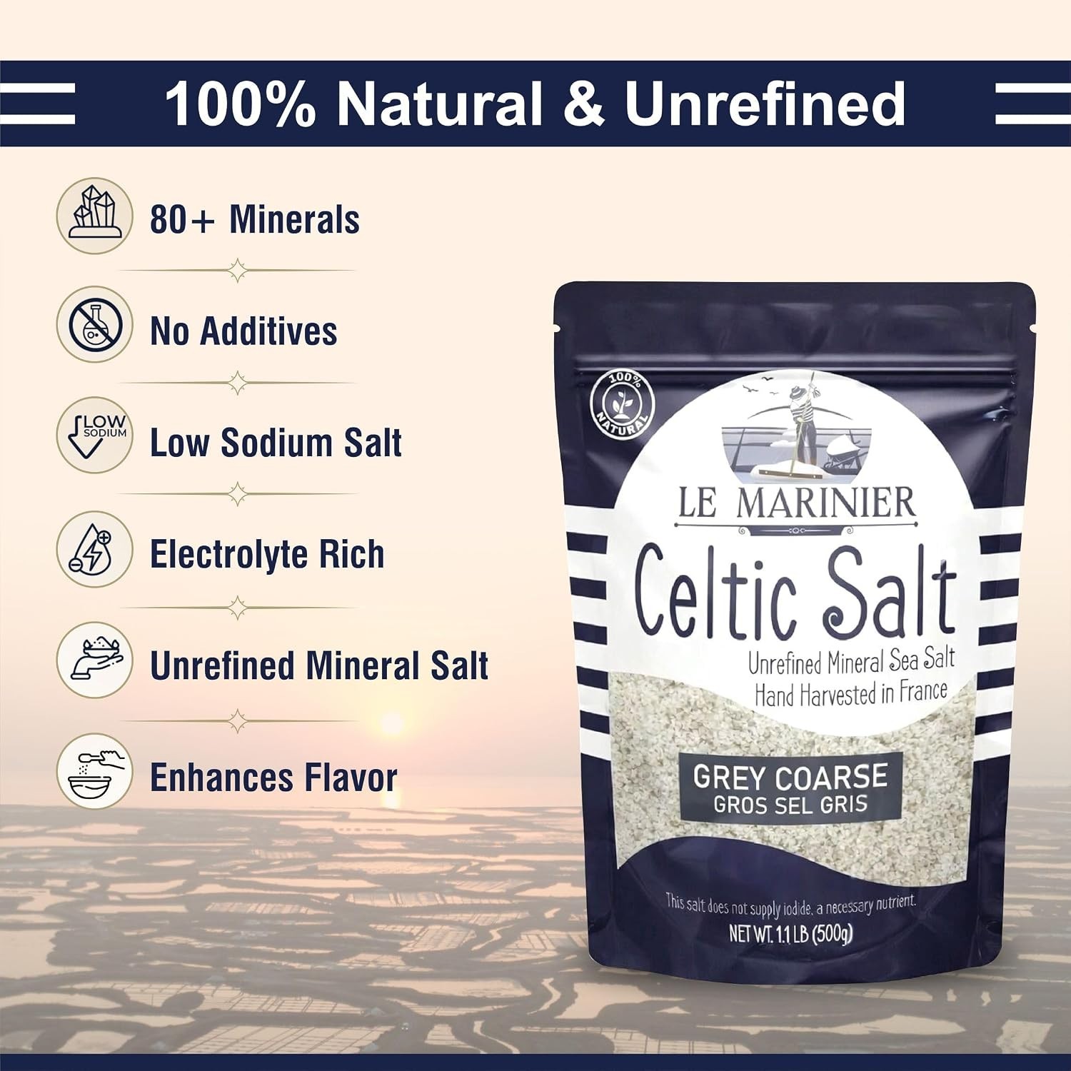 Organic Grey Coarse Celtic Salt – 5lb French Sea Salt