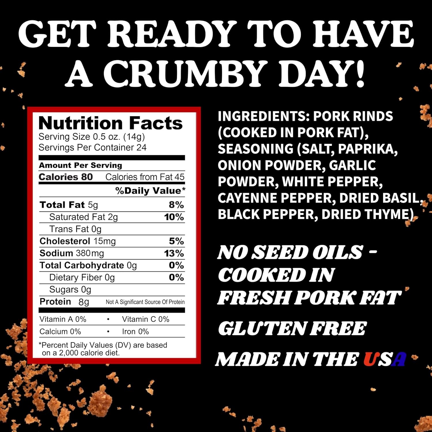 Pork King Good Unseasoned Pork Rind Breadcrumbs Low Carb Keto Paleo Gluten-F…