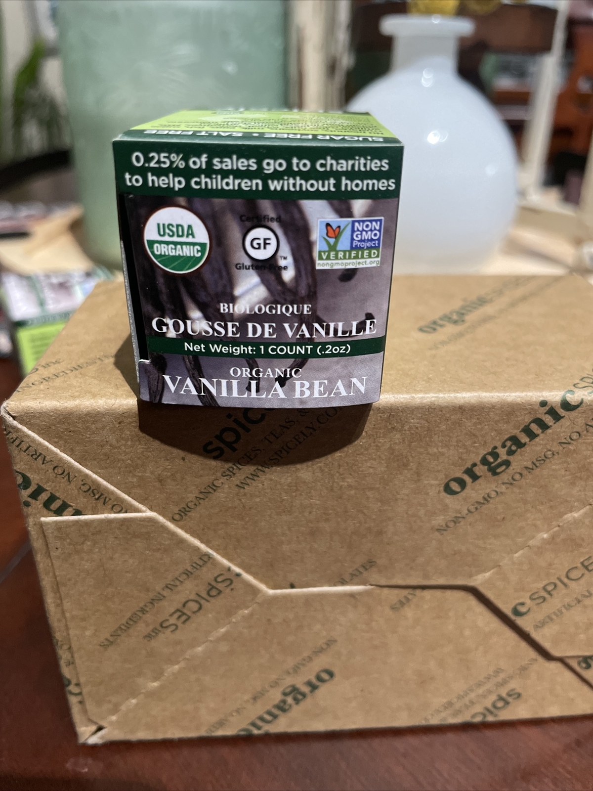 Spicely Organic Vanilla Bean GF 1 Count .2oz Vegan