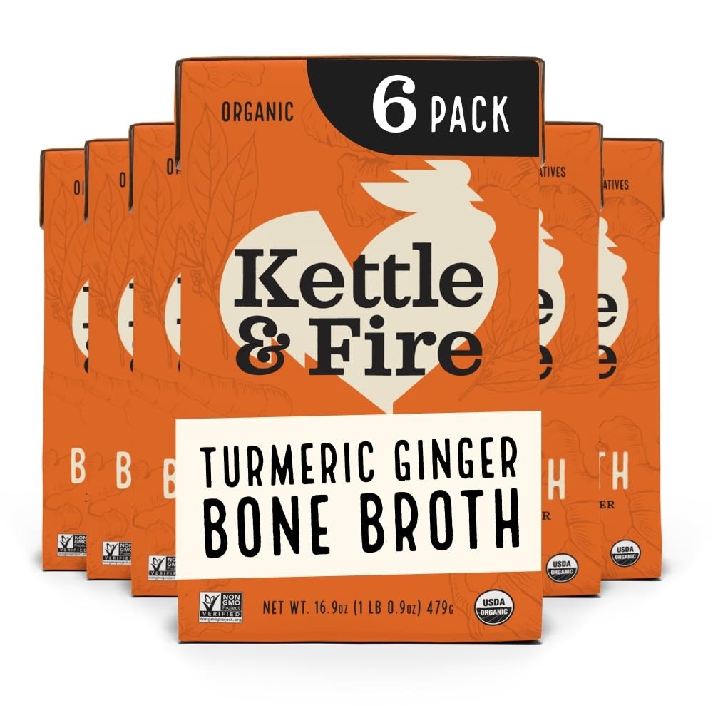 Kettle and Fire Turmeric Ginger Chicken Bone Broth, Keto, Paleo, Whole 30 App…