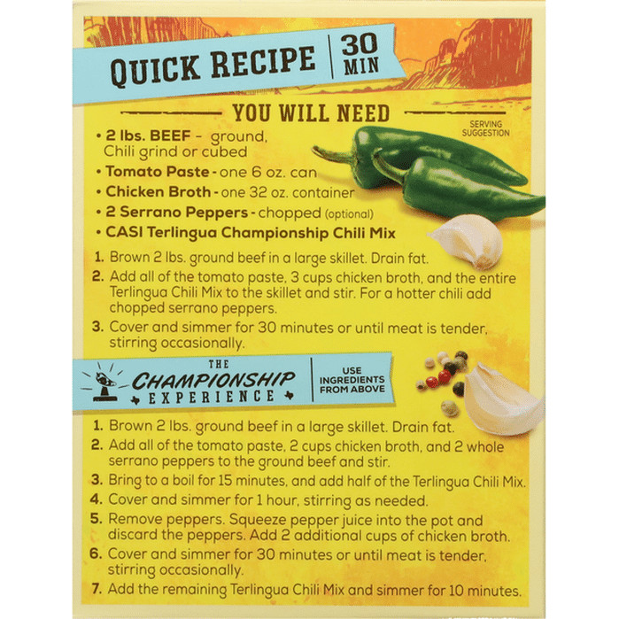 CASI Terlingua TX Championship Chili Recipe Mix (4 Pack)