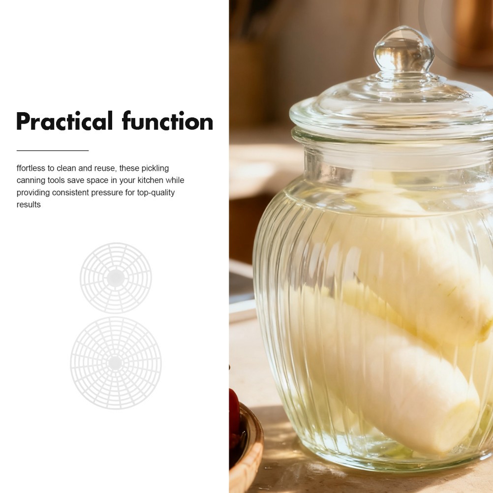 4Pcs Reusable White Plastic Pickling Weights for Home Sauerkraut Fermentation