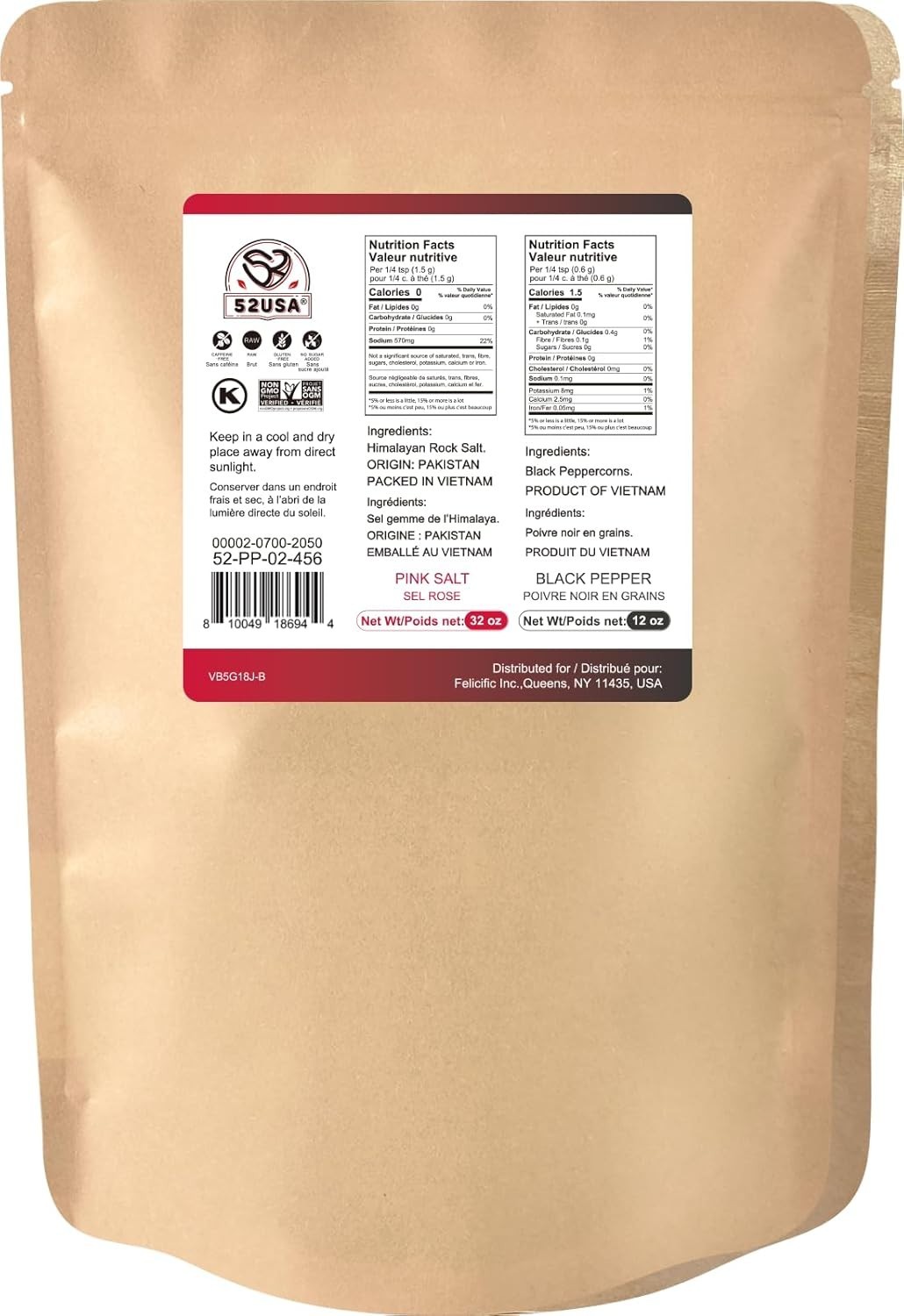 Whole Black Peppercorns 12 oz + Himalayan Pink Salt Coarse Grain 2 lb – Salt …