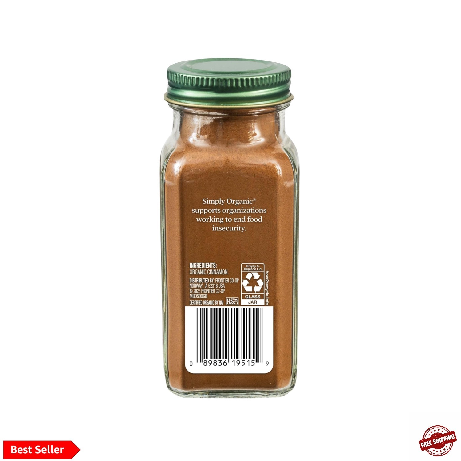 Ceylon Ground Cinnamon, 2.08 Ounce, Non-GMO Organic Cinnamon Powder