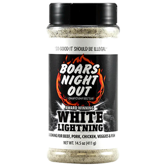 Boars Night Out – White Lightning Dry Rub – Competition – 14.5 Oz. Bottle