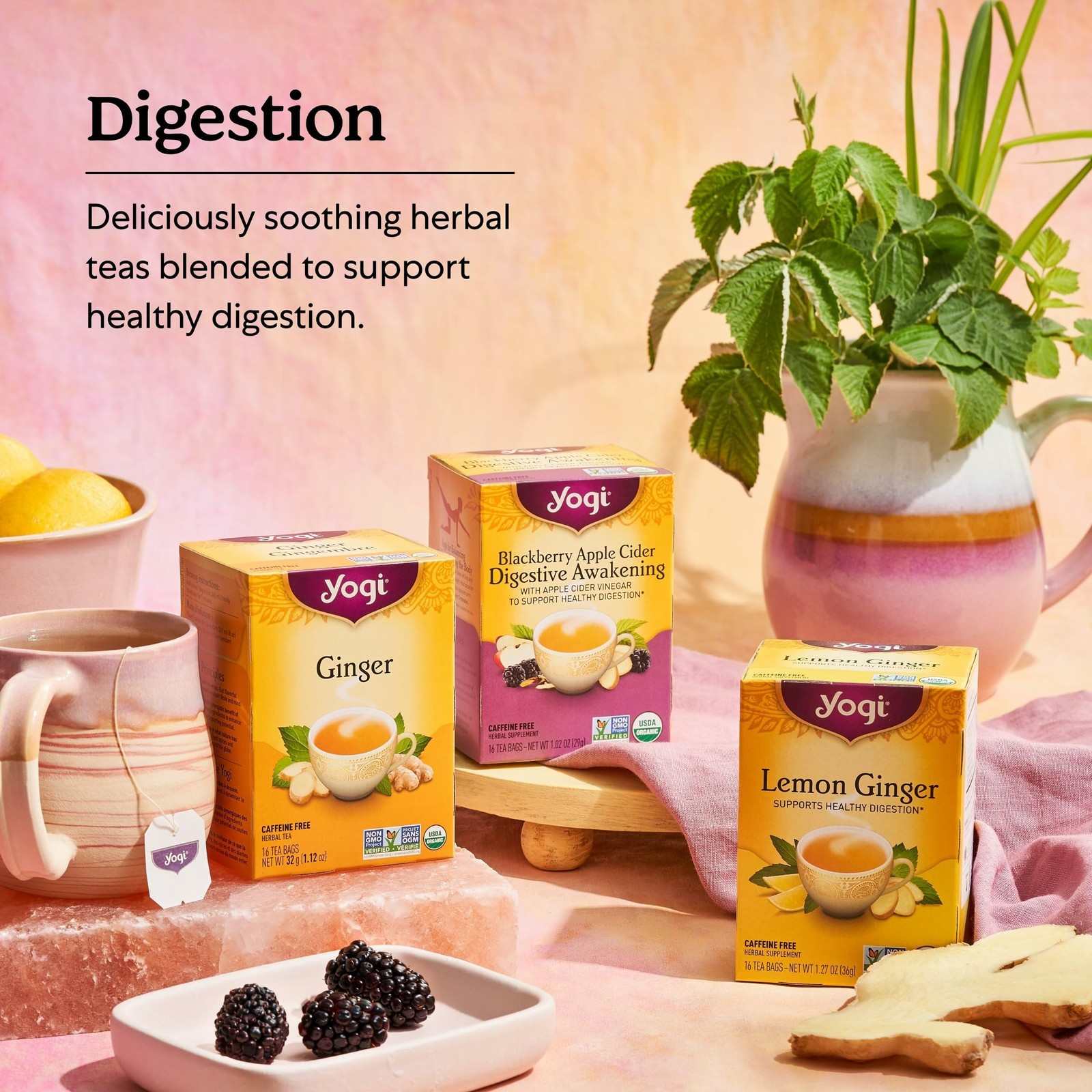 Yogi Tea Ginger – 16 Bags per Pack (4 Packs) – Organic 16 Count (Pack of 4)