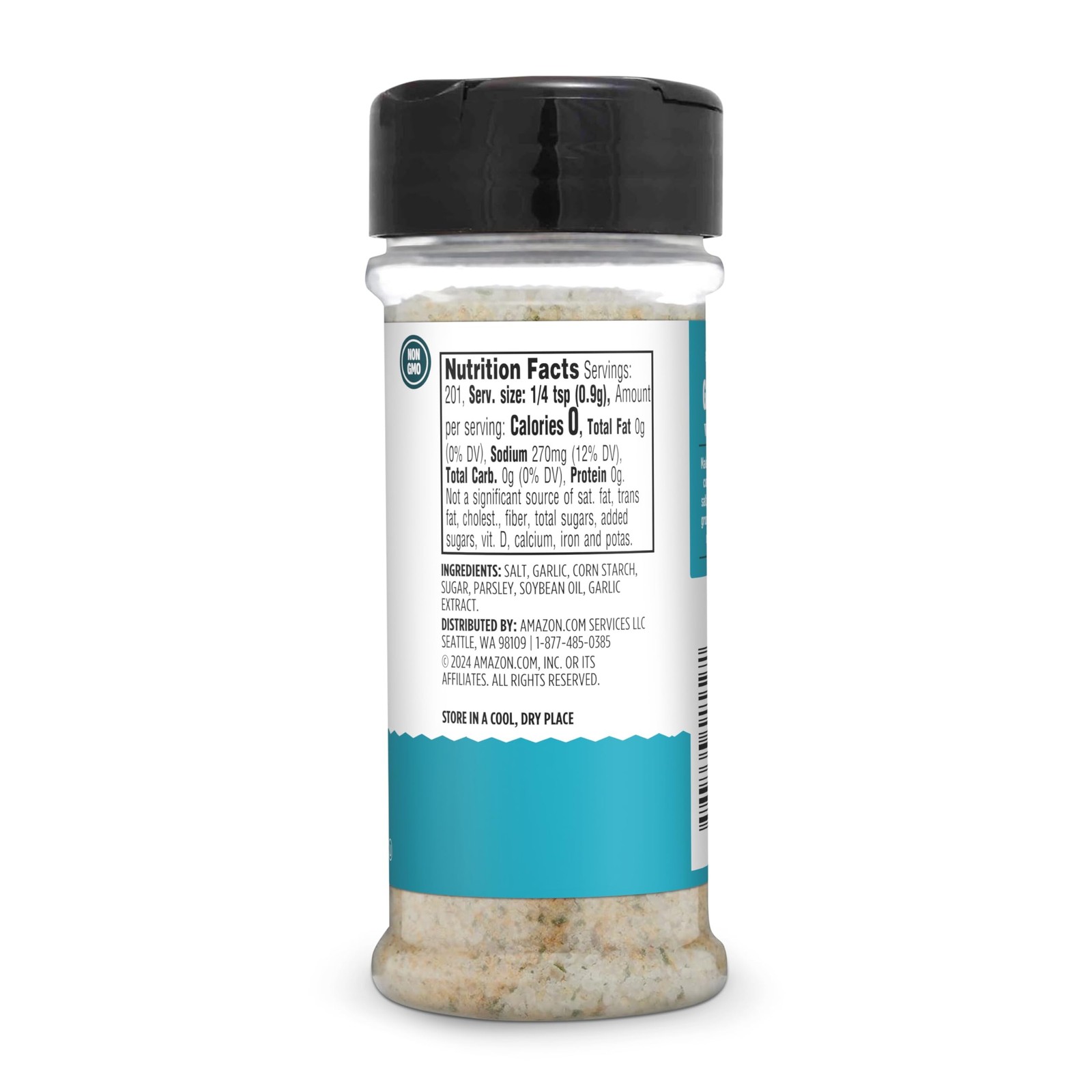 Amazon Grocery, Garlic Salt with Parsley, 6.4 Oz Ounce (Pack of 1)