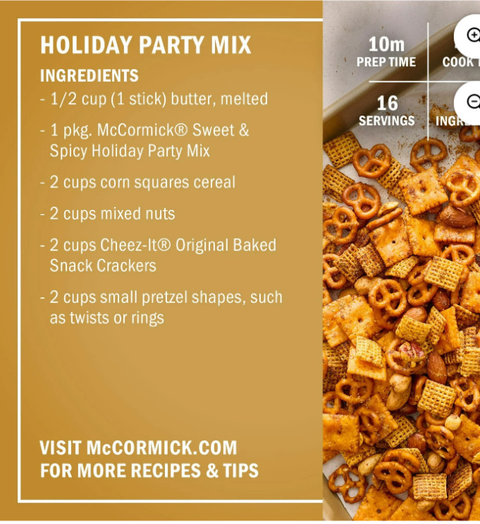 12 pk McCormick SWEET & SPICY Holiday PARTY Seasoning Mix Lmtd Edtn exp 07/2027