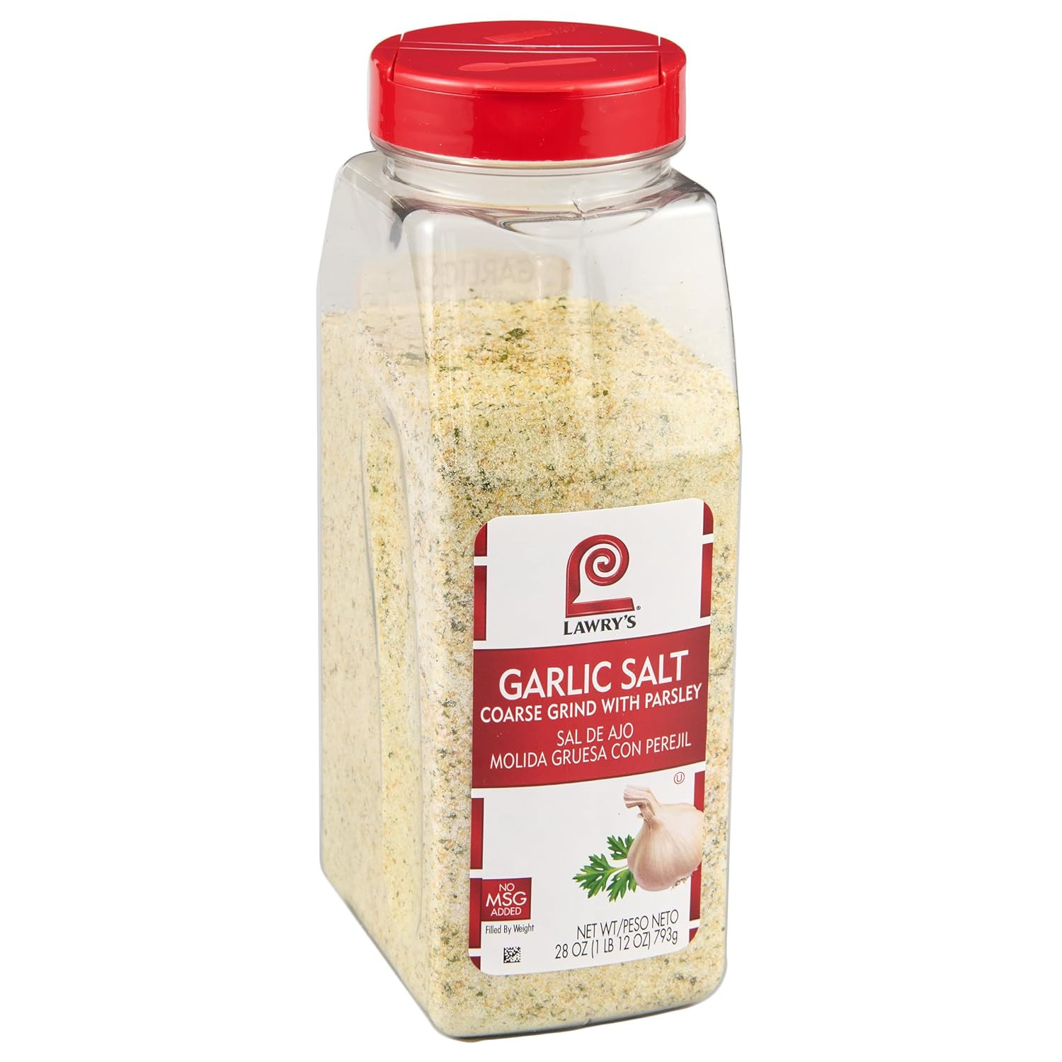 Coarse Grind Garlic Salt with Parsley, 28 Oz – One 28 Ounce Container of Garlic