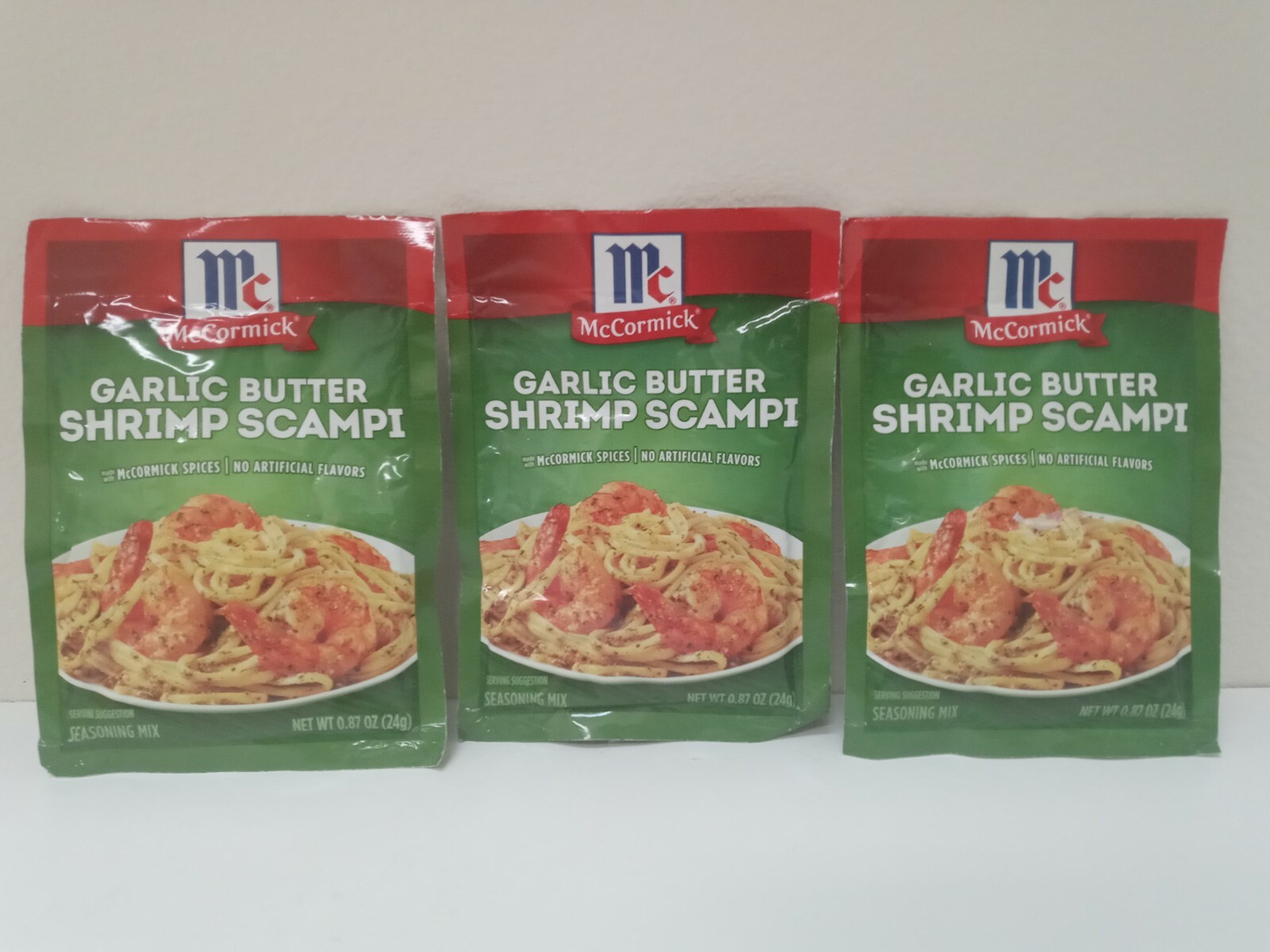 McCormick Garlic Butter Shrimp Scampi Seasoning Mix Sauce Packets (3 Packs)