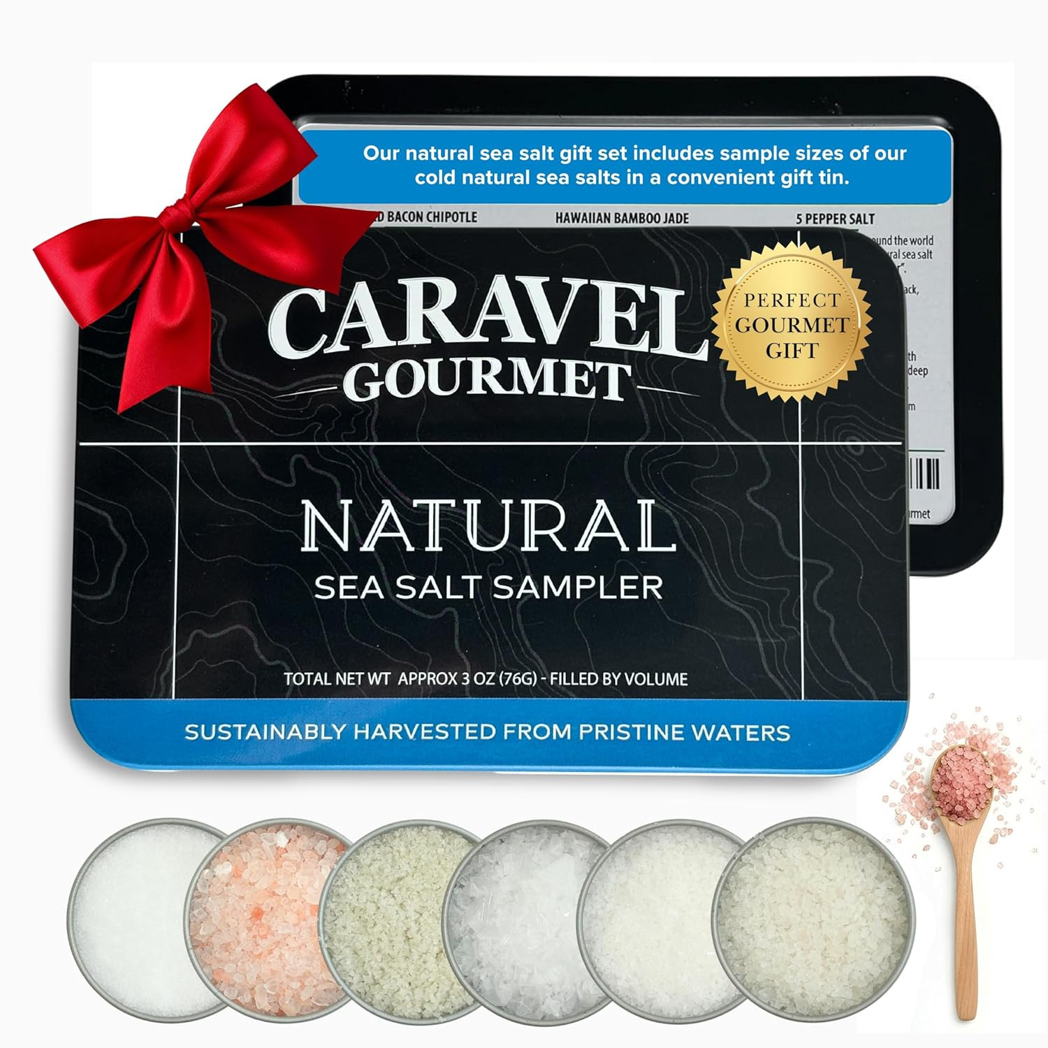 Natural Sea Salt Sampler Set, Pure Finishing with a Rich Taste, Gourmet Cooking