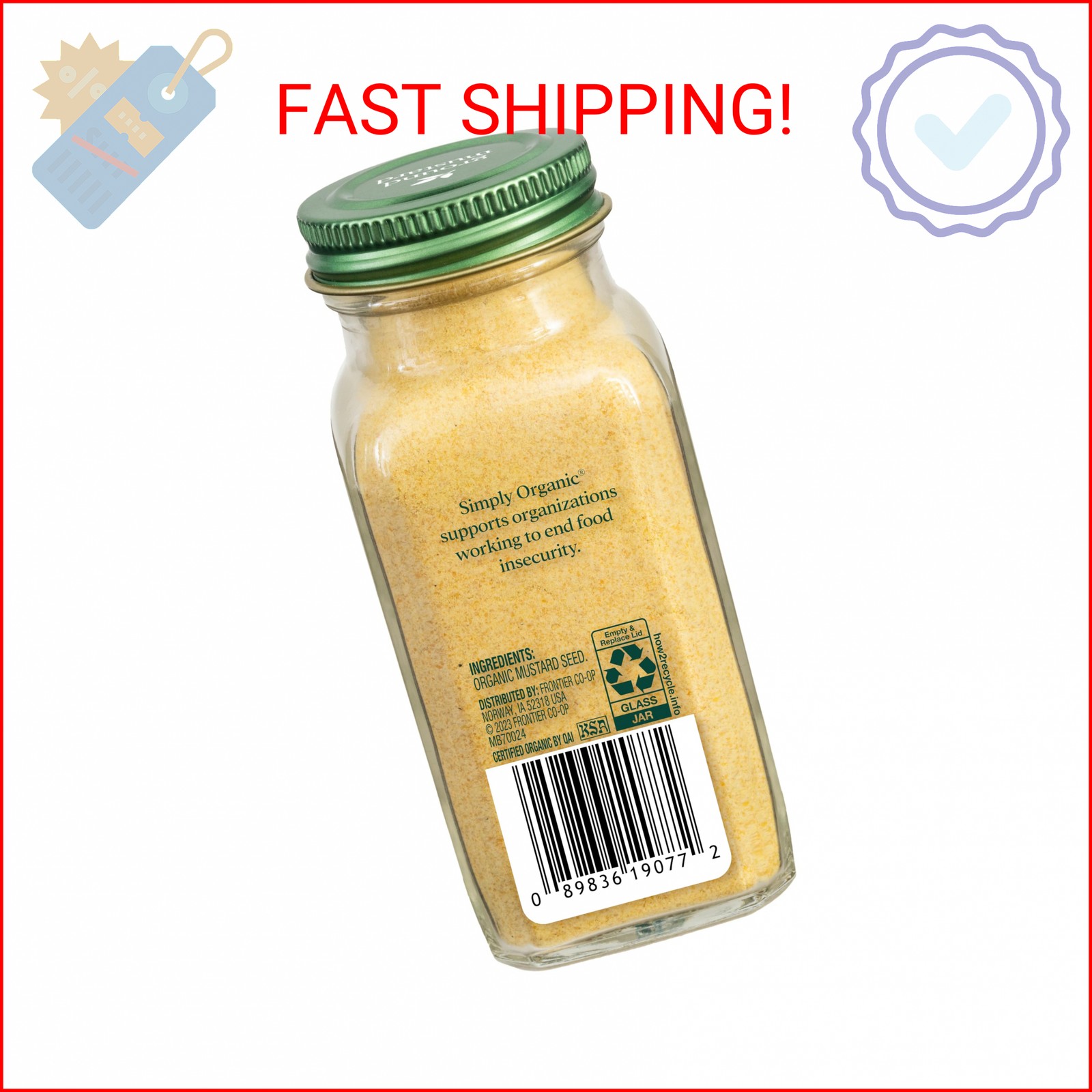 Simply Organic Ground Mustard Seed, 3.07-Ounce, Organic Ground Yellow Mustard Se