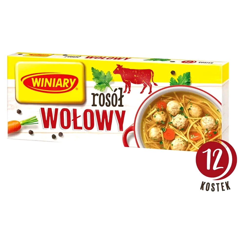 WINIARY BOULLION CUBES BEEF BROTH SOUP DISH BROTH 120G (12 PIECES) 4.2OZ
