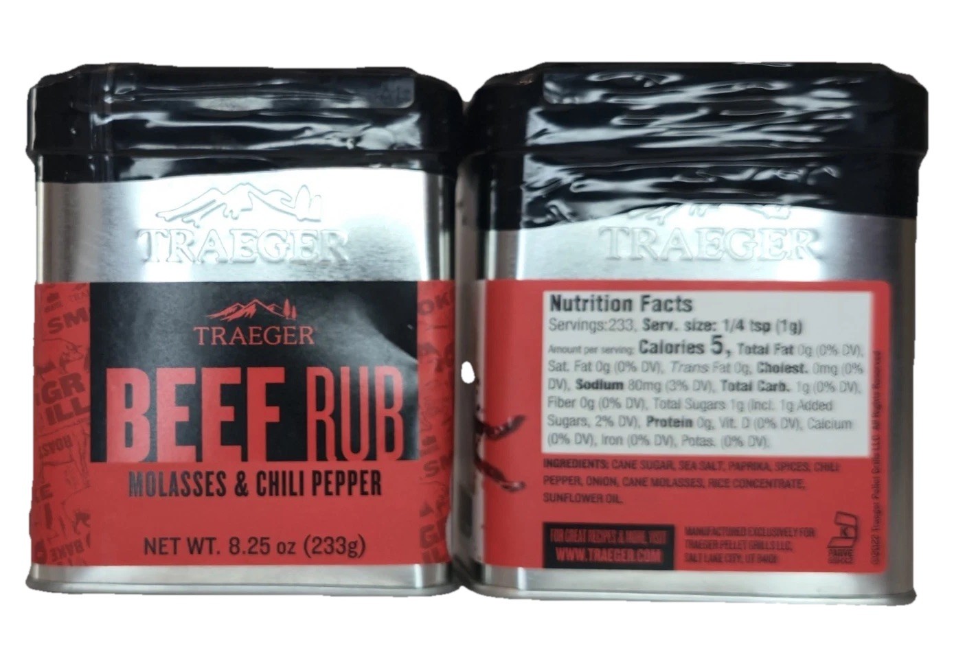 2x TRAEGER BEEF RUB WITH MOLASSES & CHILI POWDER 8.25oz (233g) SEALED BB:2/29/26